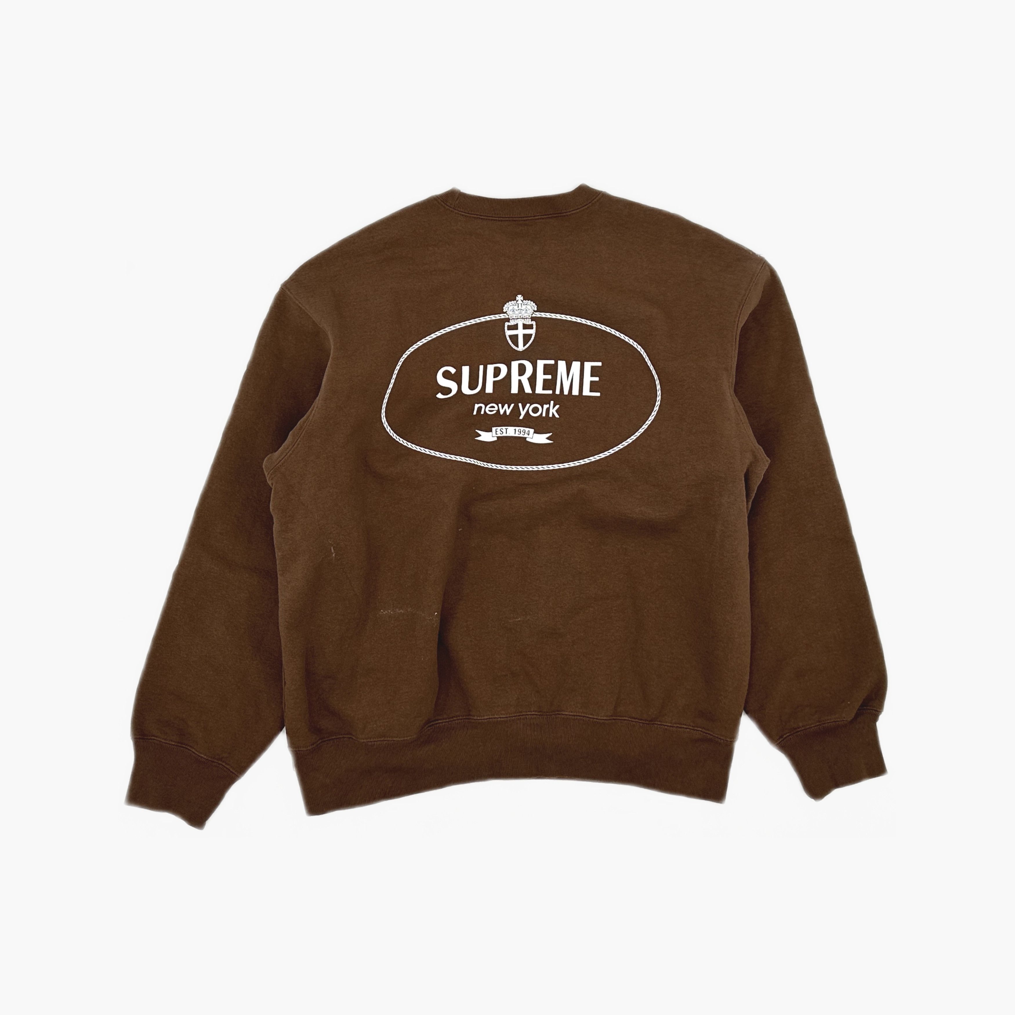 Supreme Supreme Emblem Crewneck Sweatshirt Brown Size M Size US M / EU 48-50 / 2 - 2 Thumbnail