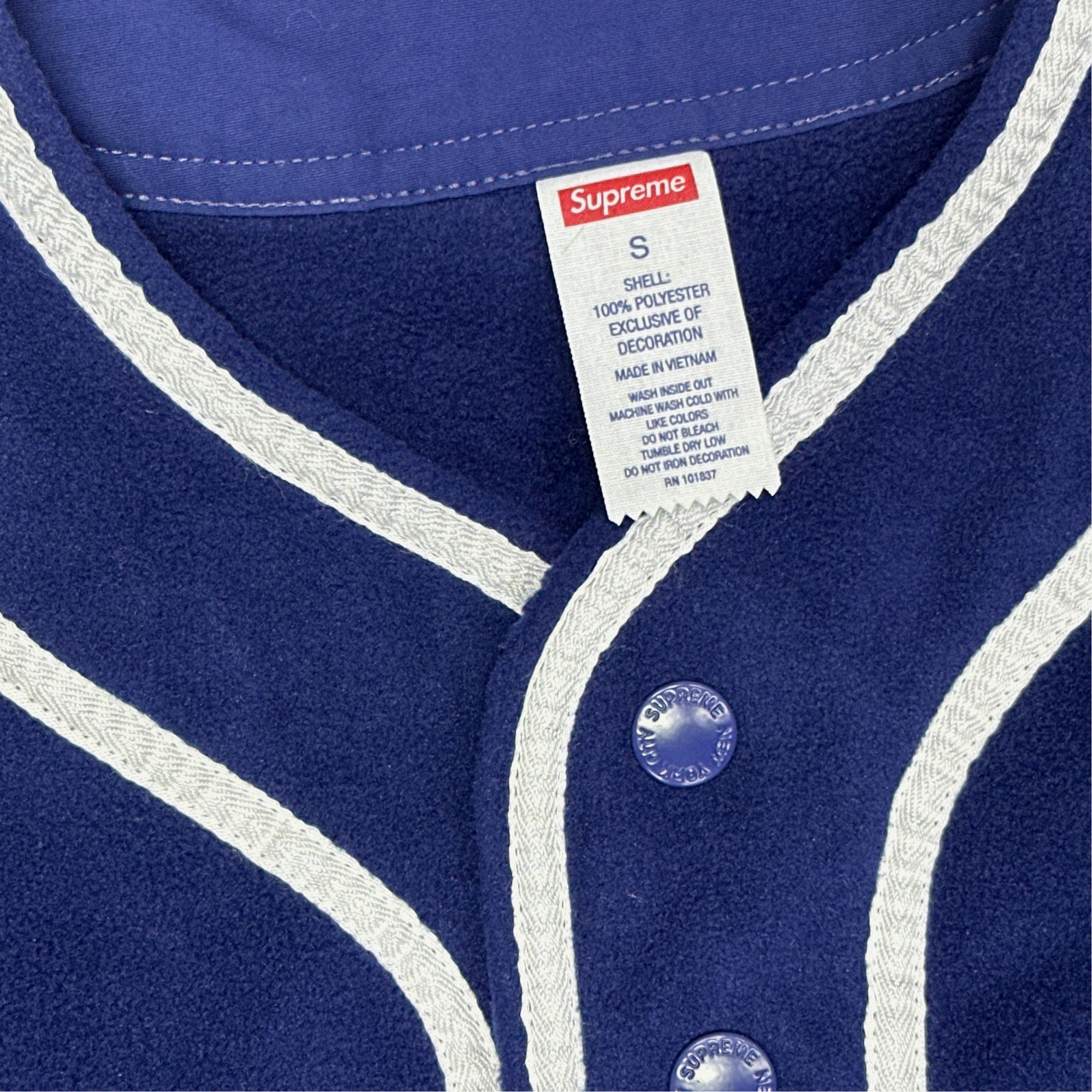Supreme Supreme Polartec Baseball Jersey Navy Size S Size US S / EU 44-46 / 1 - 2 Thumbnail