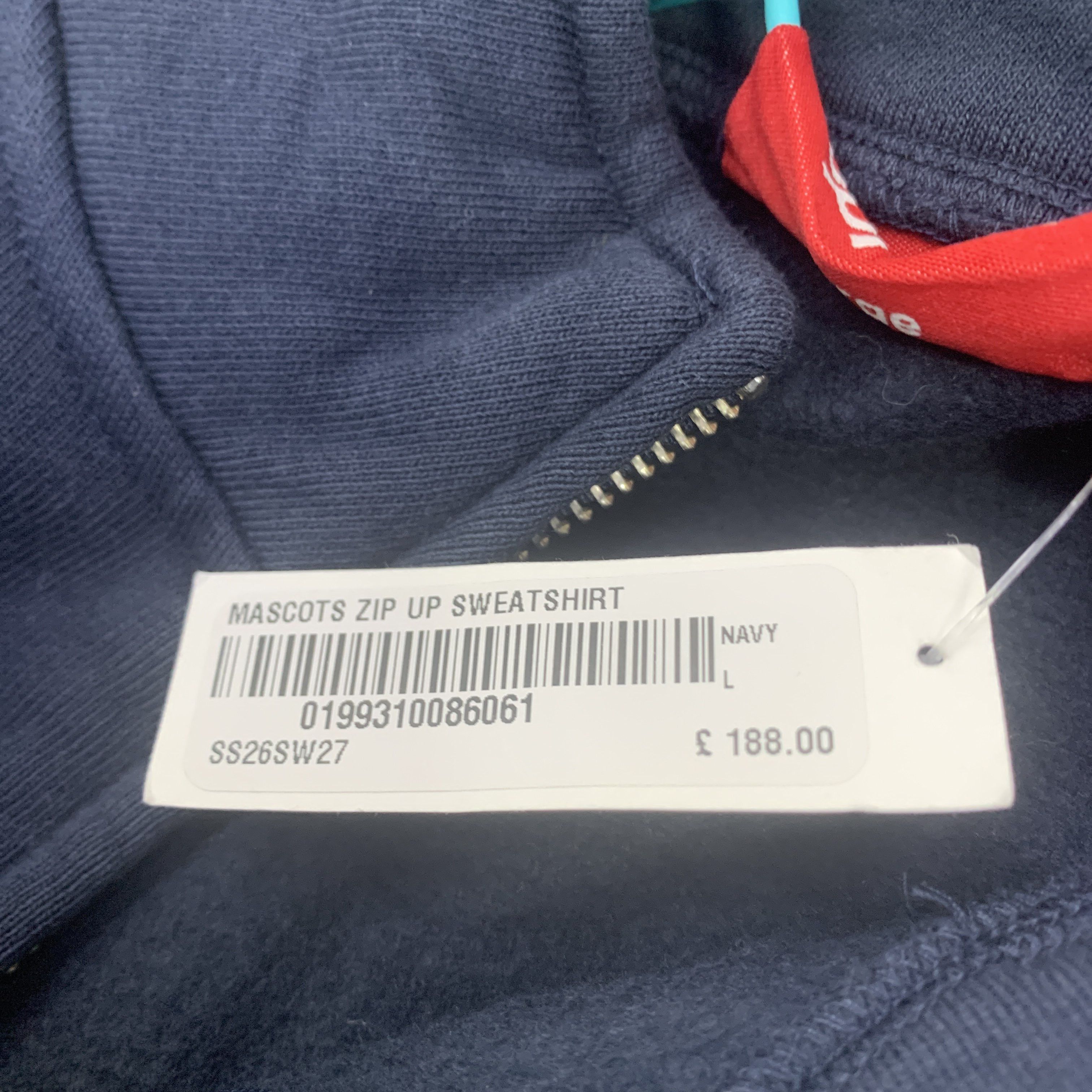 Supreme Supreme Mascots Zip Up Sweatshirt Navy Size L Size US L / EU 52-54 / 3 - 4 Thumbnail