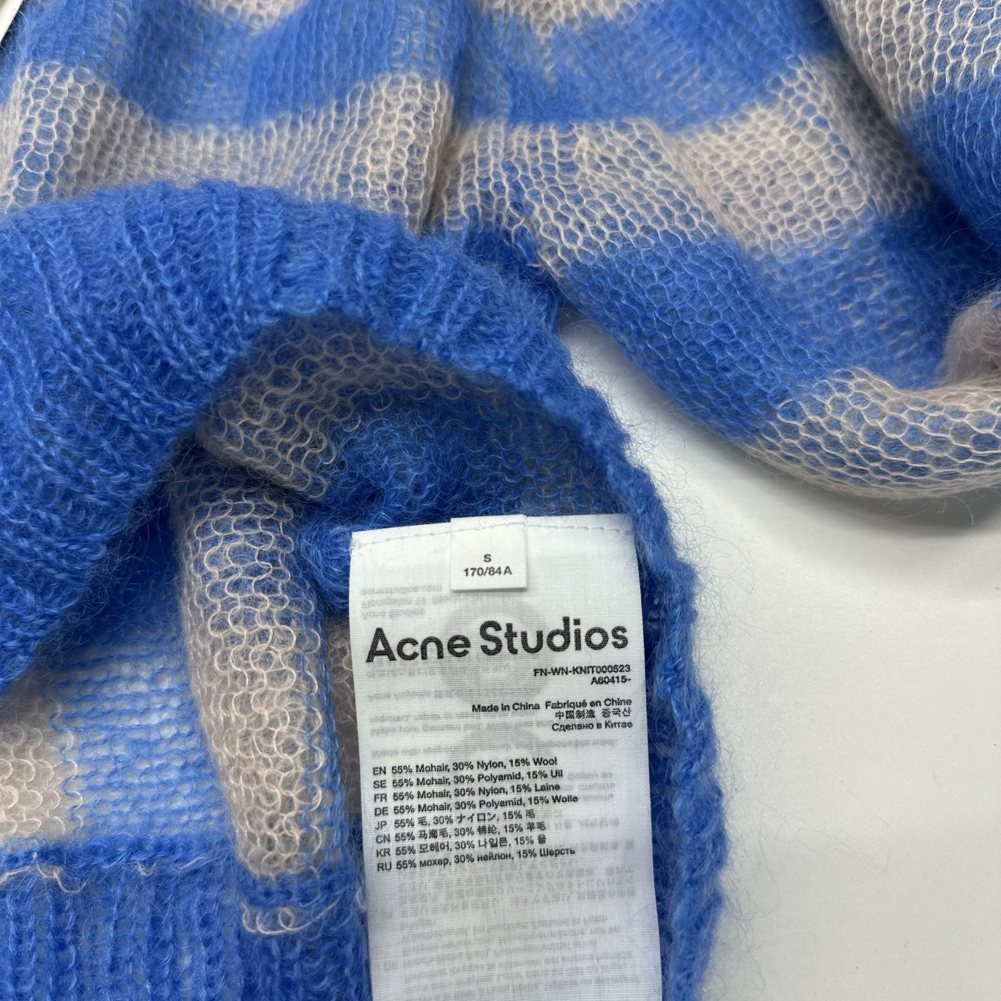 Acne Studios Acne Studios Checkered Mohair V-Neck Sweater Size S Size S / US 4 / IT 40 - 3 Thumbnail