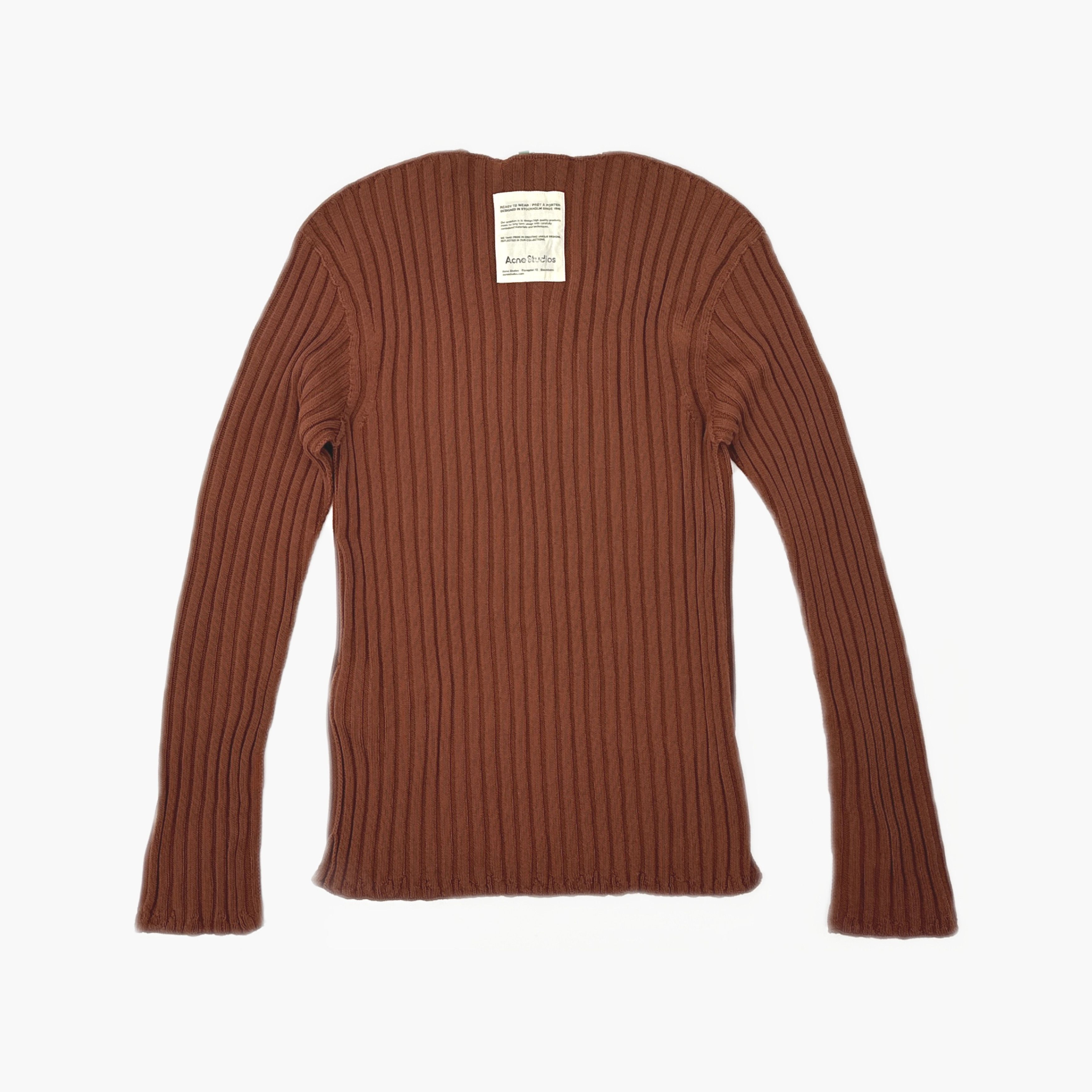 Acne Studios Acne Studios Ribbed Cotton Crewneck Sweater Size M Size US M / EU 48-50 / 2 - 2 Thumbnail