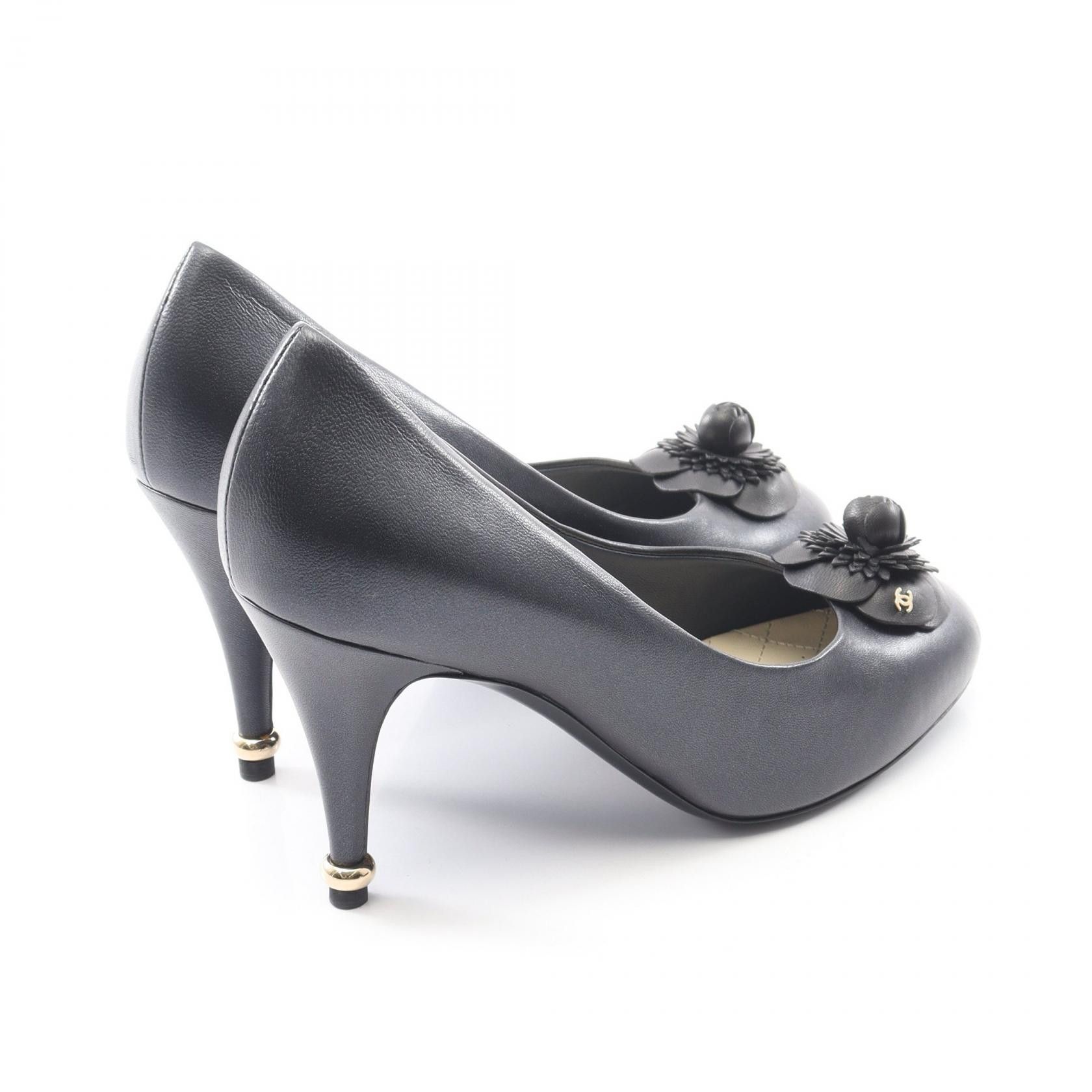 Chanel Chanel CHANEL Camellia Coco Mark Lambskin Pumps Leather Shoes DUTY FREE for USA Size ONE SIZE - 2 Thumbnail