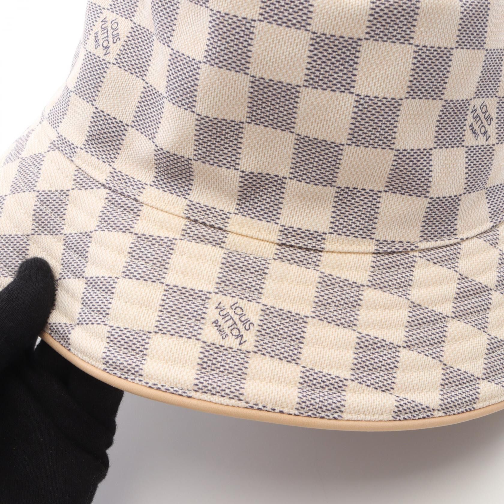 Louis Vuitton Louis Vuitton Louis Vuitton Damier Azur Cotton Hat Textile Hats DUTY FREE for USA Size ONE SIZE - 9 Thumbnail
