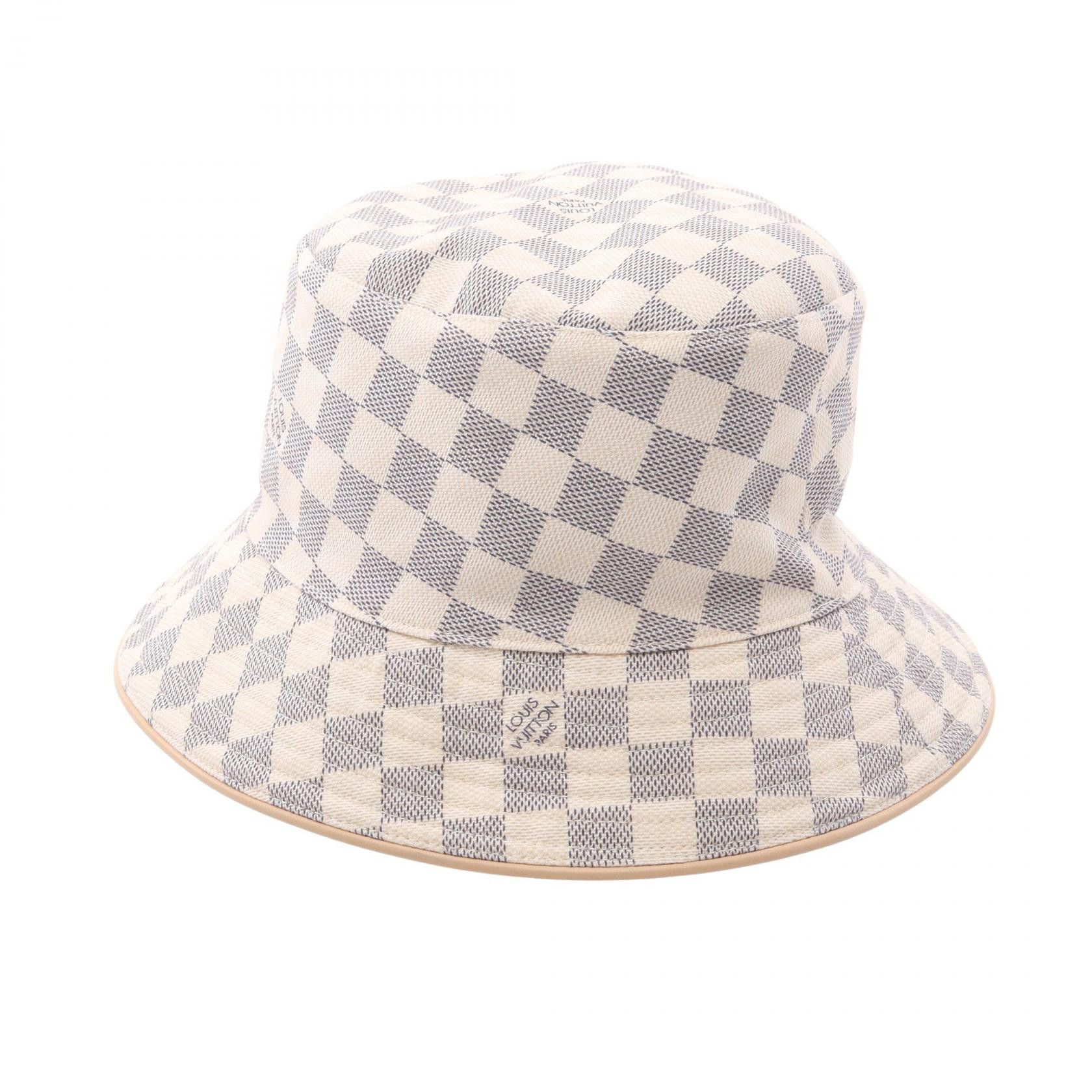 Louis Vuitton Louis Vuitton Louis Vuitton Damier Azur Cotton Hat Textile Hats DUTY FREE for USA Size ONE SIZE - 2 Thumbnail
