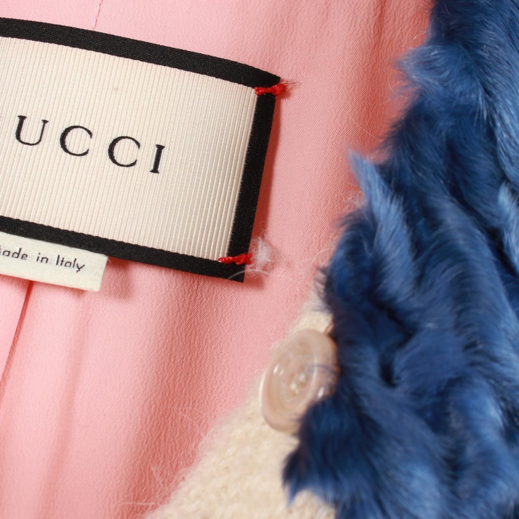 Gucci Gucci Gucci GG Button Cotton Mohair Alpaca Coat Textile Outerwear 438459 DUTY FREE for USA Size ONE SIZE - 9 Thumbnail
