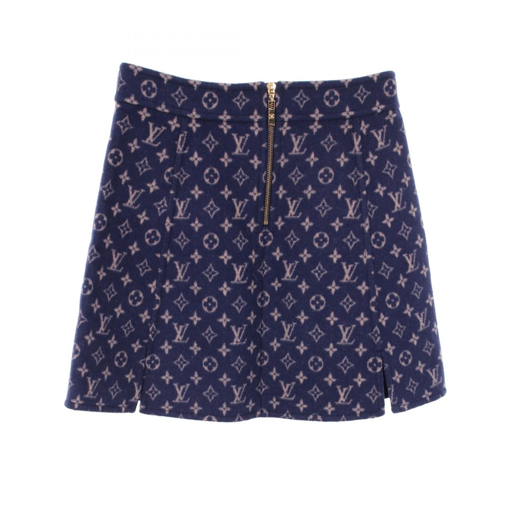 Louis Vuitton Louis Vuitton Louis Vuitton Monogram Wool Skirt Textile Skirts PW201WQS3FISK01 DUTY FREE for USA Size ONE SIZE - 2 Thumbnail