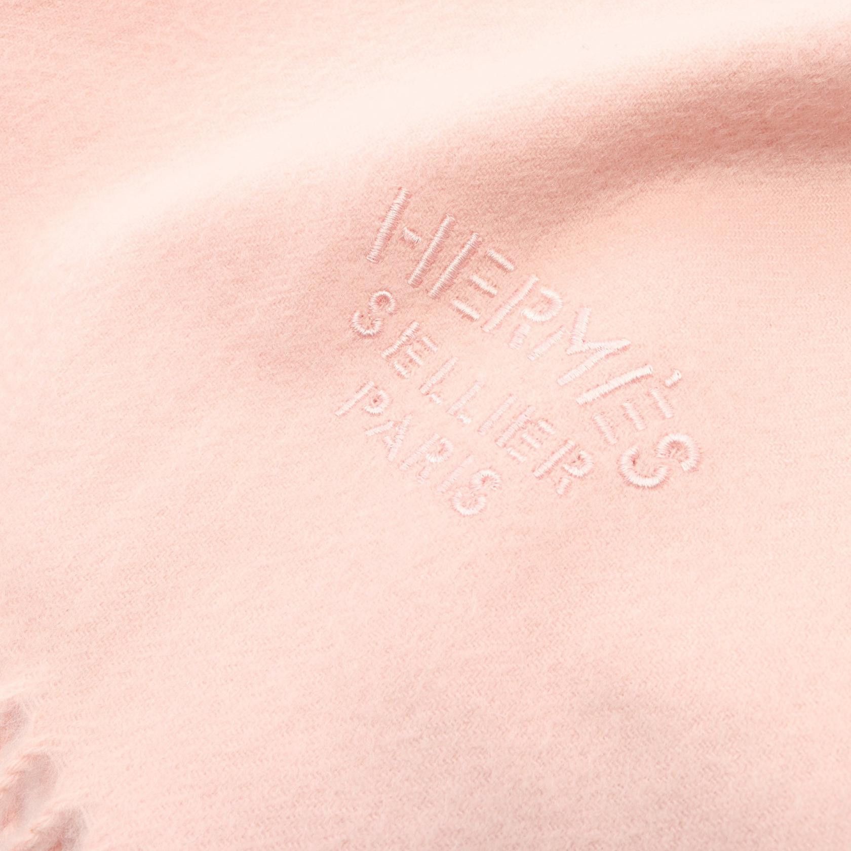 Hermes Hermes Hermes Logo Embroidery Cashmere Stole Textile Scarf DUTY FREE for USA Size ONE SIZE - 5 Thumbnail
