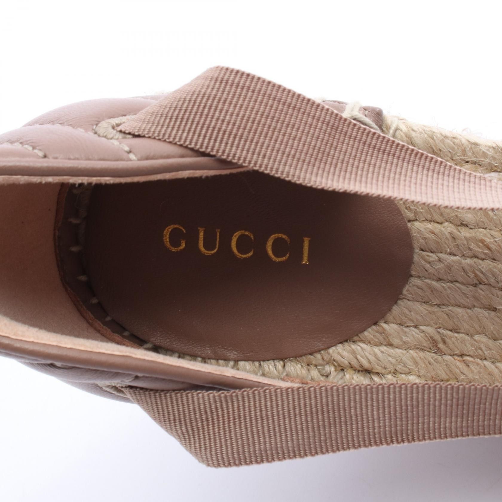 Gucci Gucci Gucci GG Marmont leather wedge espadrille sandals Leather Shoes 573023 DUTY FREE for USA Size ONE SIZE - 5 Thumbnail