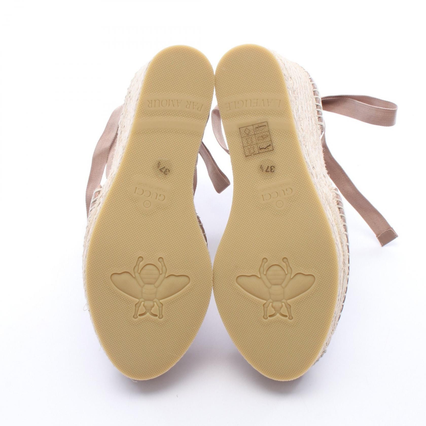 Gucci Gucci Gucci GG Marmont leather wedge espadrille sandals Leather Shoes 573023 DUTY FREE for USA Size ONE SIZE - 4 Thumbnail