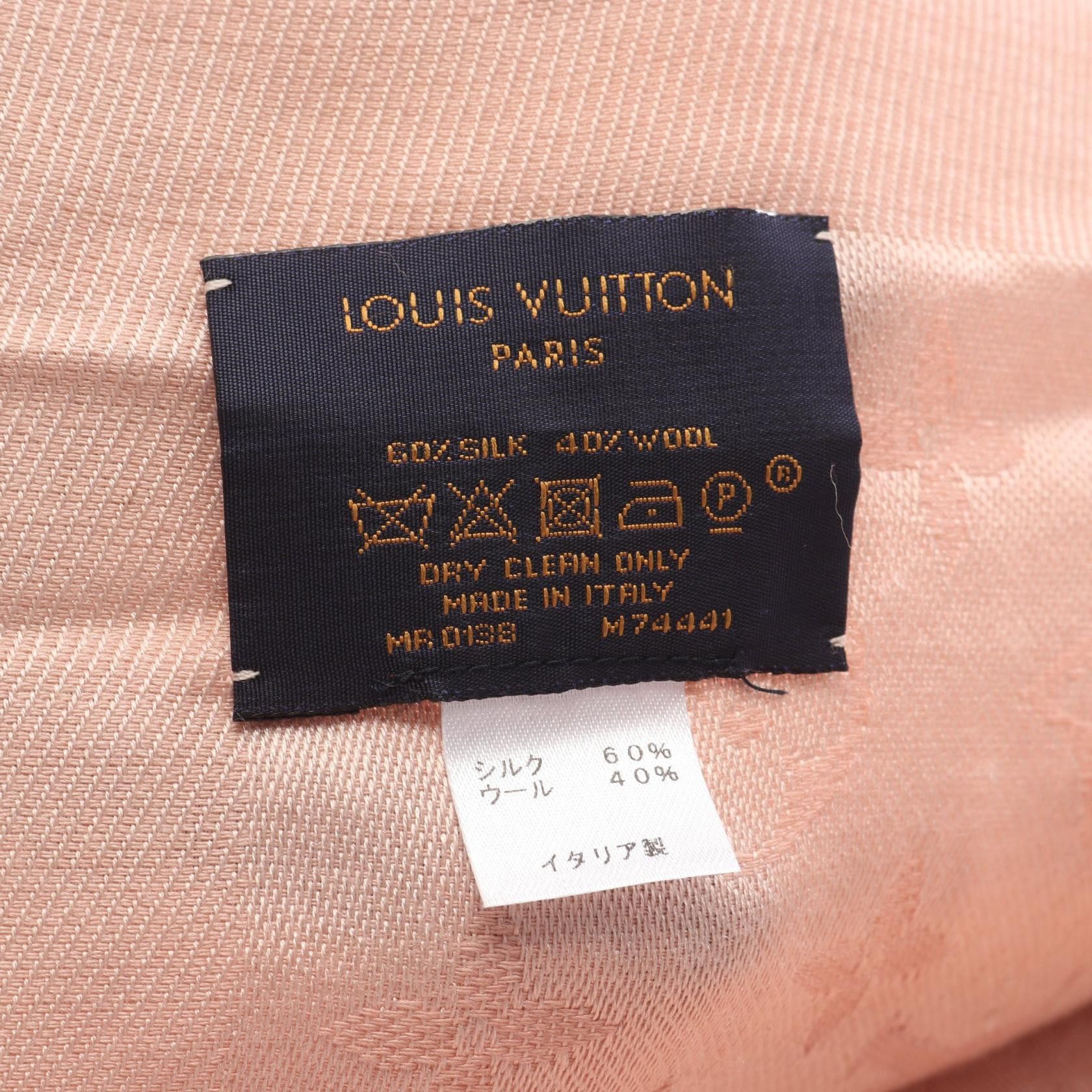 Louis Vuitton Louis Vuitton Louis Vuitton Monogram Shawl Silk Wool Stole Textile Shawl M74441 DUTY FREE for USA Size ONE SIZE - 2 Thumbnail