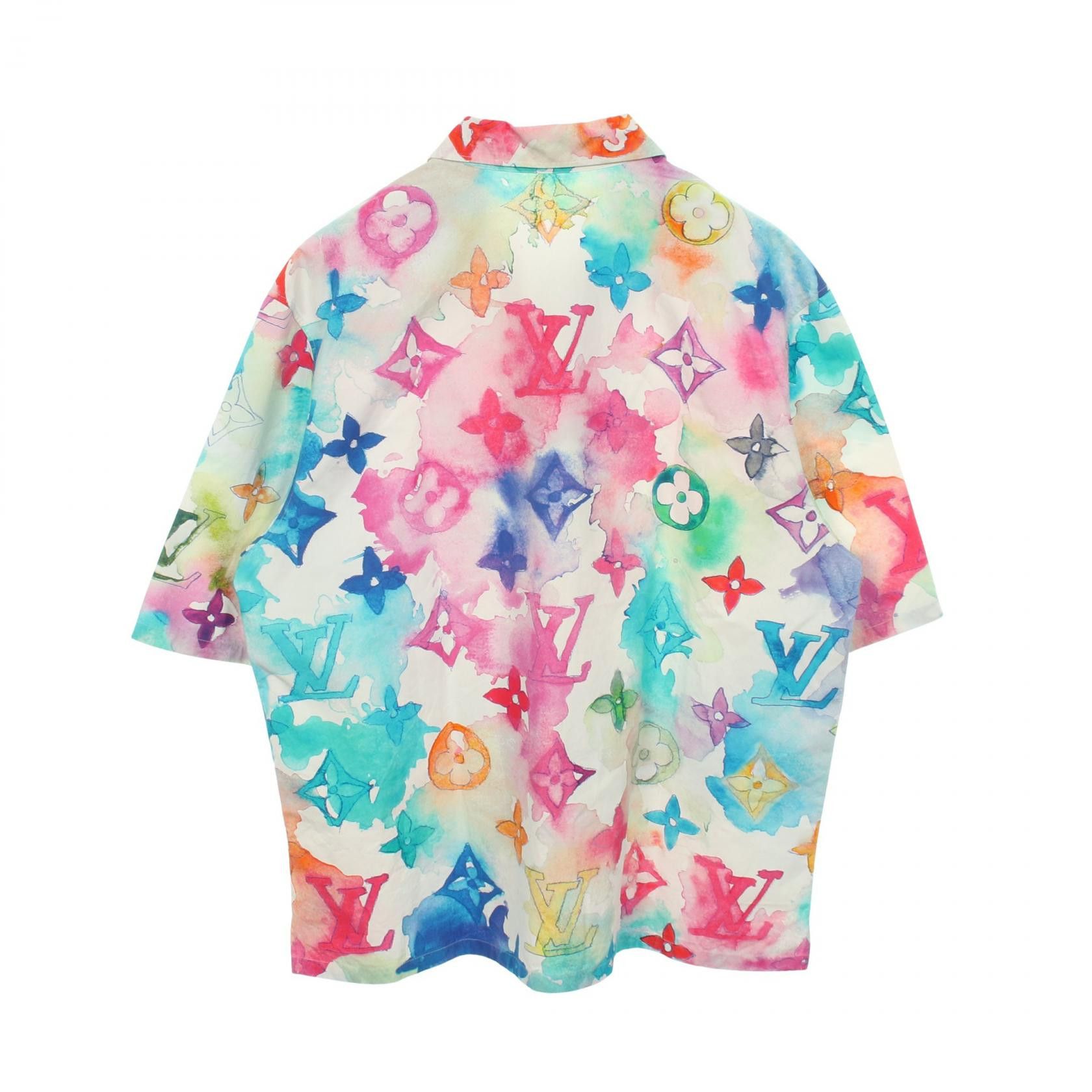 Louis Vuitton Louis Vuitton Louis Vuitton Monogram Watercolor Cotton Shirt Textile Tops RM211VBT3HLS02W DUTY FREE for USA Size ONE SIZE - 2 Thumbnail