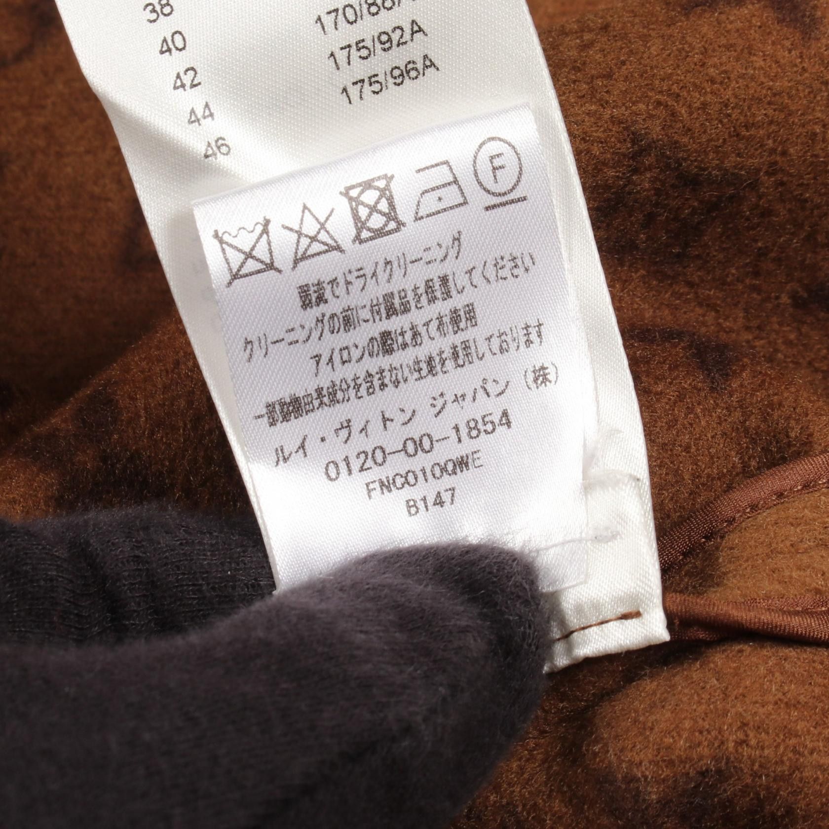 Louis Vuitton Louis Vuitton Louis Vuitton Monogram Wool Leather Coat Leather Outerwear RW222WQWEFNC010 DUTY FREE for USA Size ONE SIZE - 4 Thumbnail