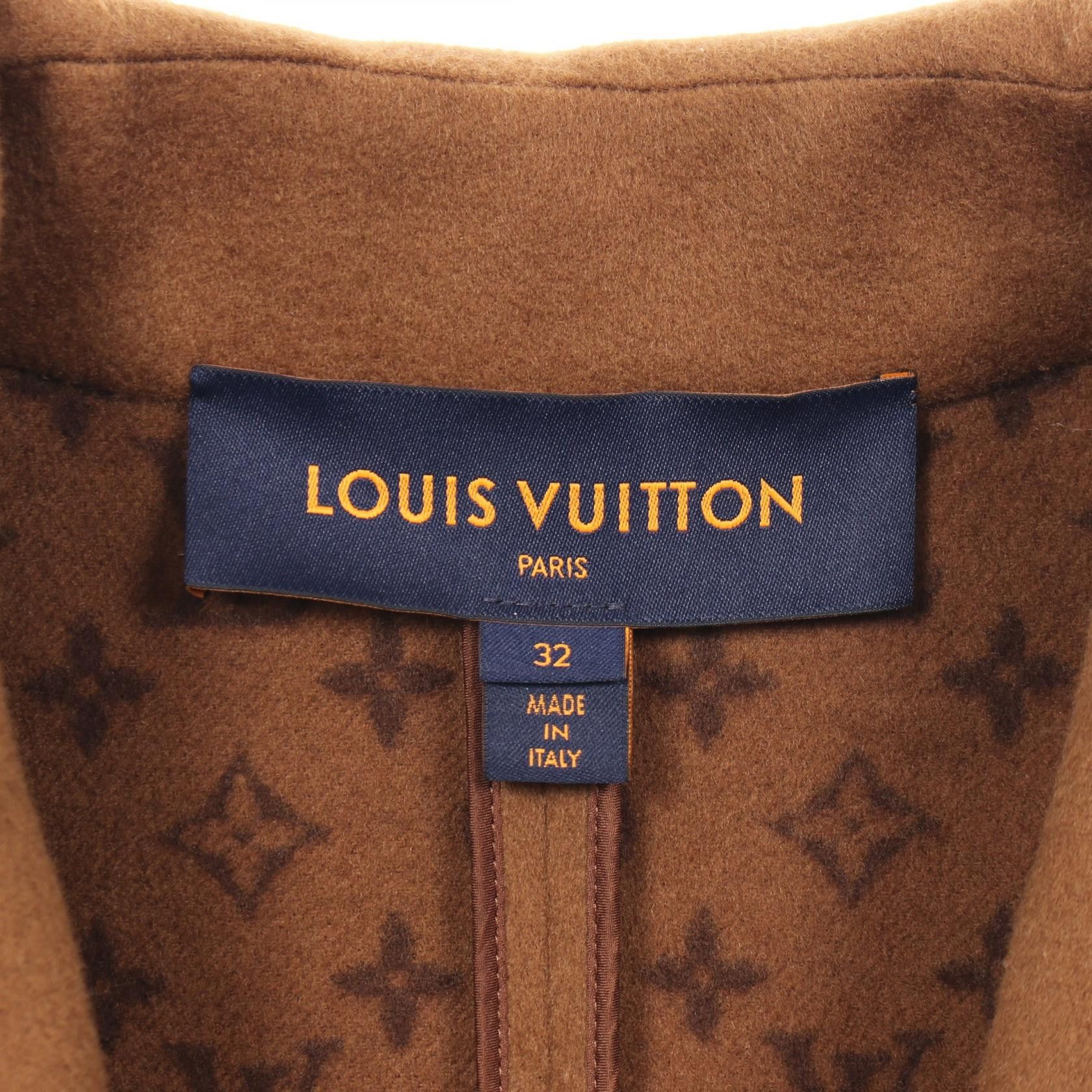 Louis Vuitton Louis Vuitton Louis Vuitton Monogram Wool Leather Coat Leather Outerwear RW222WQWEFNC010 DUTY FREE for USA Size ONE SIZE - 3 Thumbnail