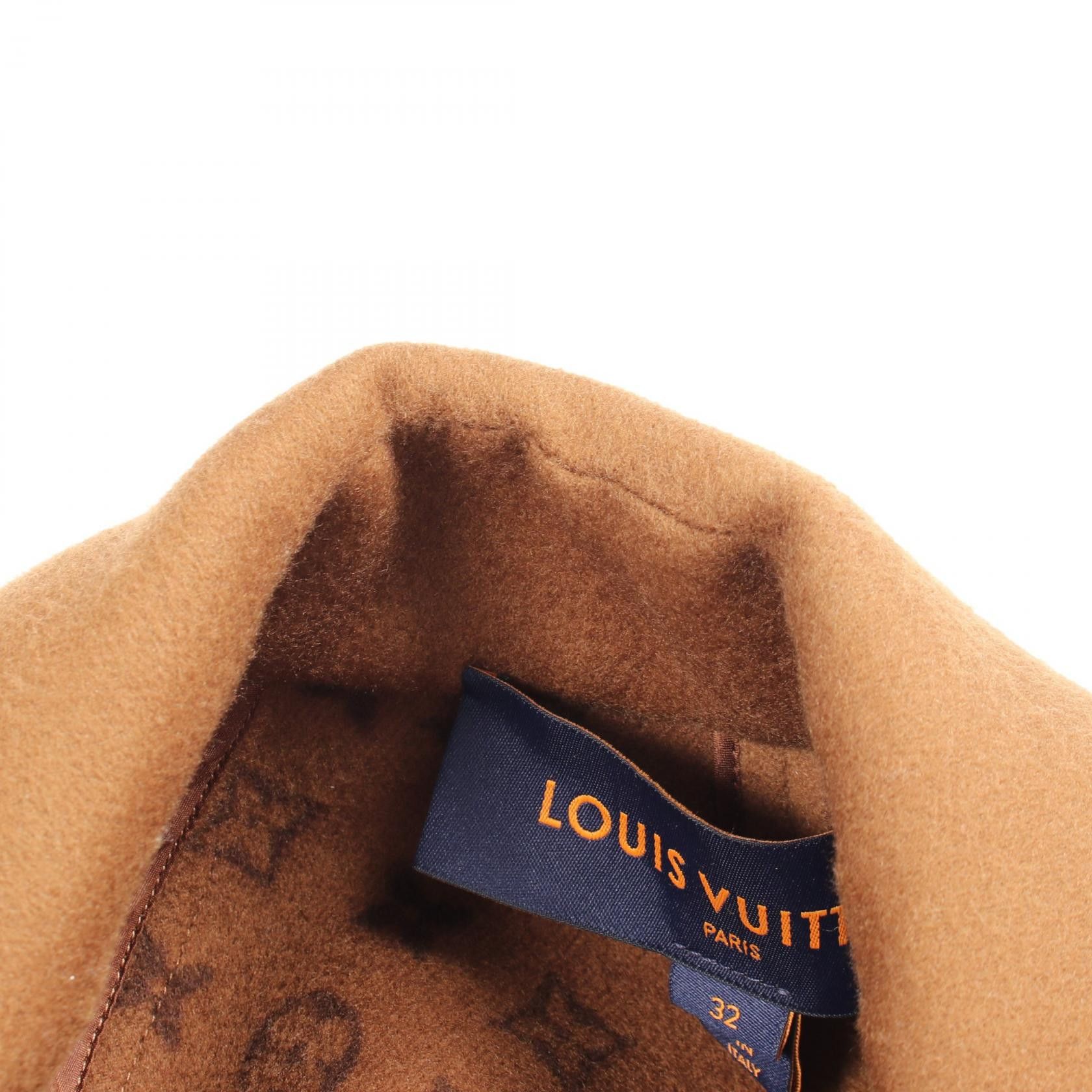 Louis Vuitton Louis Vuitton Louis Vuitton Monogram Wool Leather Coat Leather Outerwear RW222WQWEFNC010 DUTY FREE for USA Size ONE SIZE - 7 Thumbnail