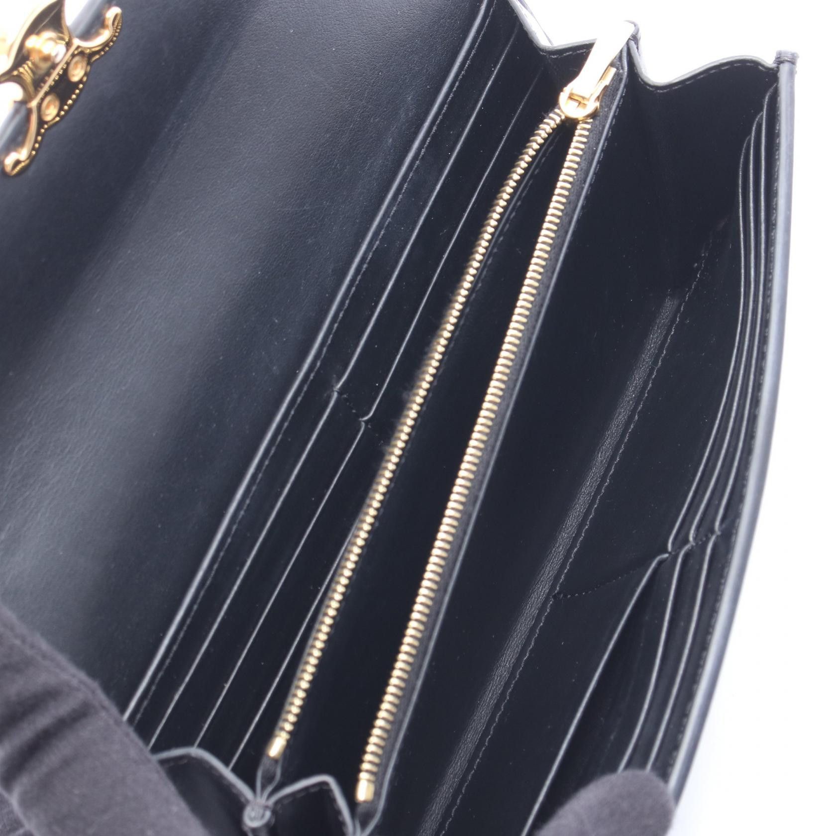Celine Celine Celine Large Wallet Triomphe Long Wallet Leather Long Wallet 10E313DPV38NO DUTY FREE for USA Size ONE SIZE - 3 Thumbnail