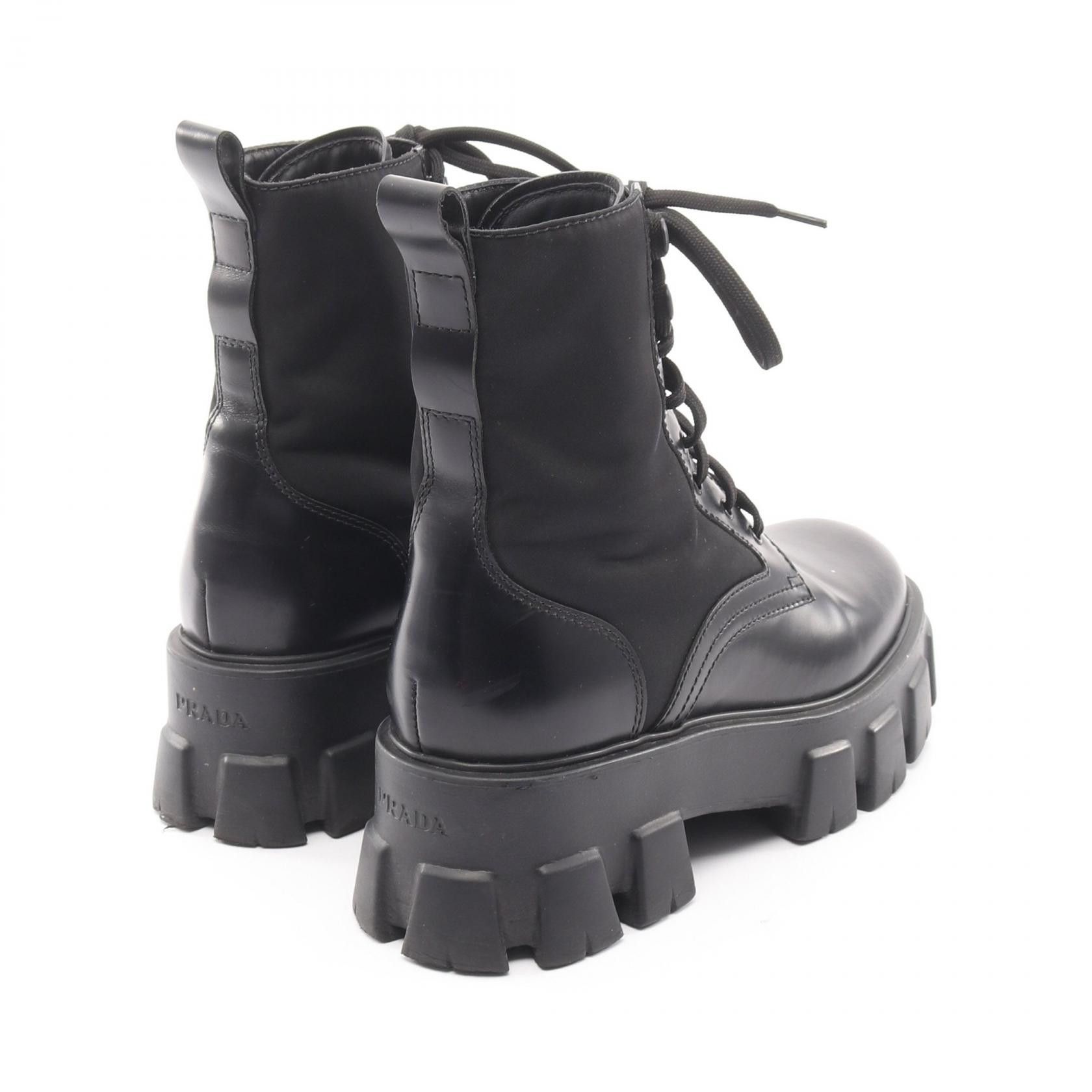 Prada Prada Prada Re-Nylon Leather Boots Leather Shoes DUTY FREE for USA Size ONE SIZE - 2 Thumbnail