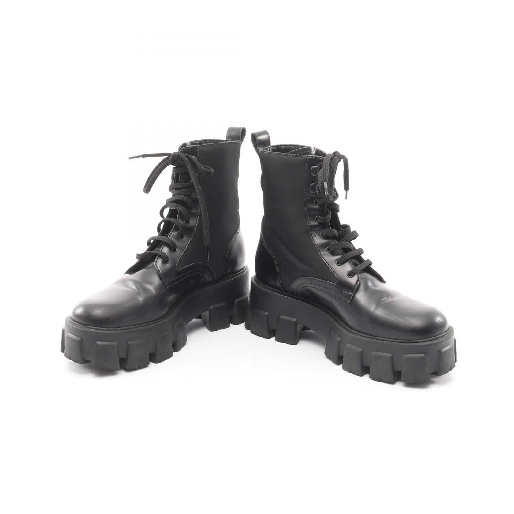 Prada Prada Prada Re-Nylon Leather Boots Leather Shoes DUTY FREE for USA Size ONE SIZE - 3 Thumbnail