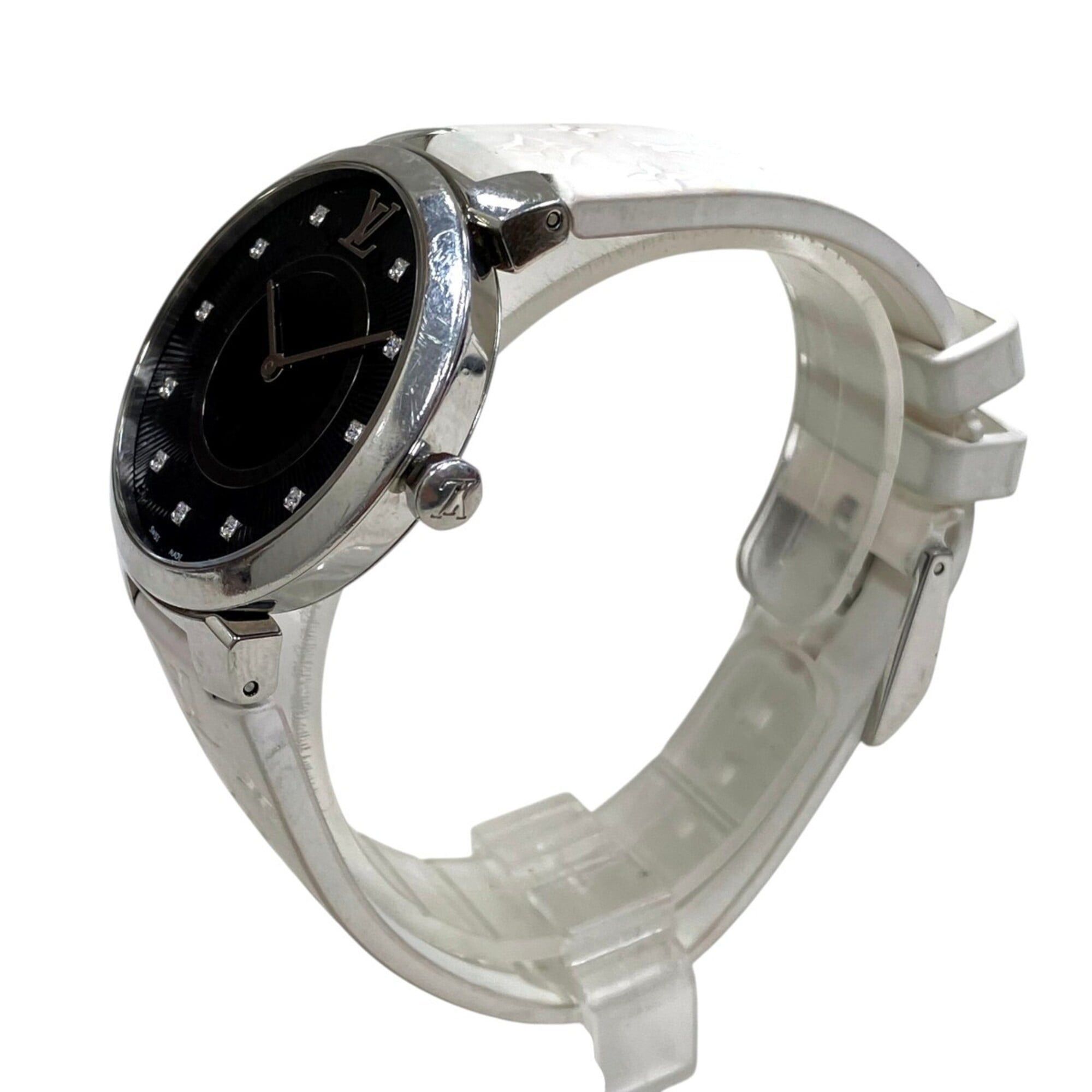 Louis Vuitton Louis Vuitton Tambour Slim Watch, Total Weight 51g, Stainless Steel, Rubber Strap, Quartz Movement, Black Dial, QA144 Size ONE SIZE - 2 Thumbnail