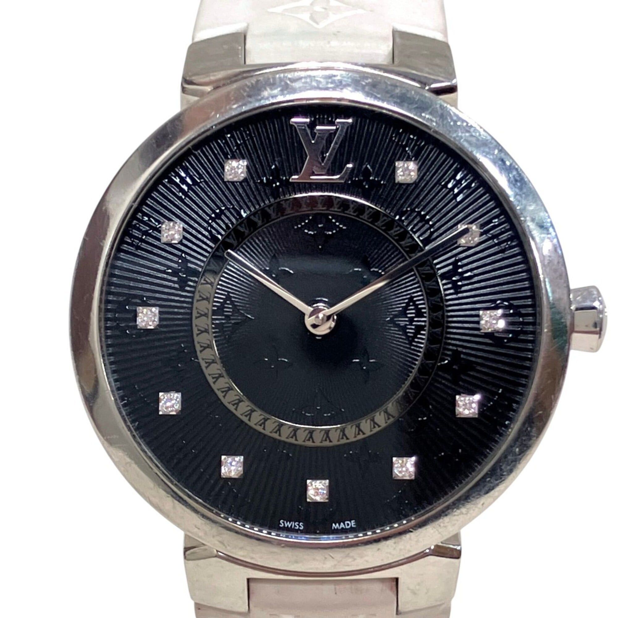 Louis Vuitton Louis Vuitton Tambour Slim Watch, Total Weight 51g, Stainless Steel, Rubber Strap, Quartz Movement, Black Dial, QA144 Size ONE SIZE - 4 Thumbnail