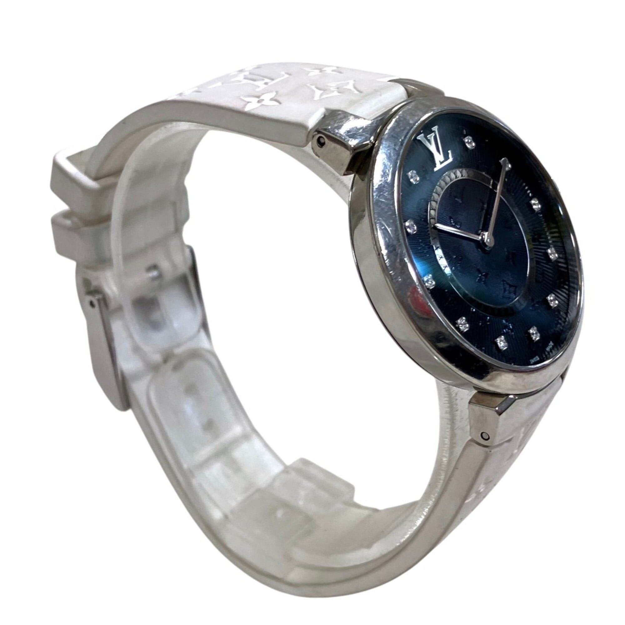 Louis Vuitton Louis Vuitton Tambour Slim Watch, Total Weight 51g, Stainless Steel, Rubber Strap, Quartz Movement, Black Dial, QA144 Size ONE SIZE - 3 Thumbnail