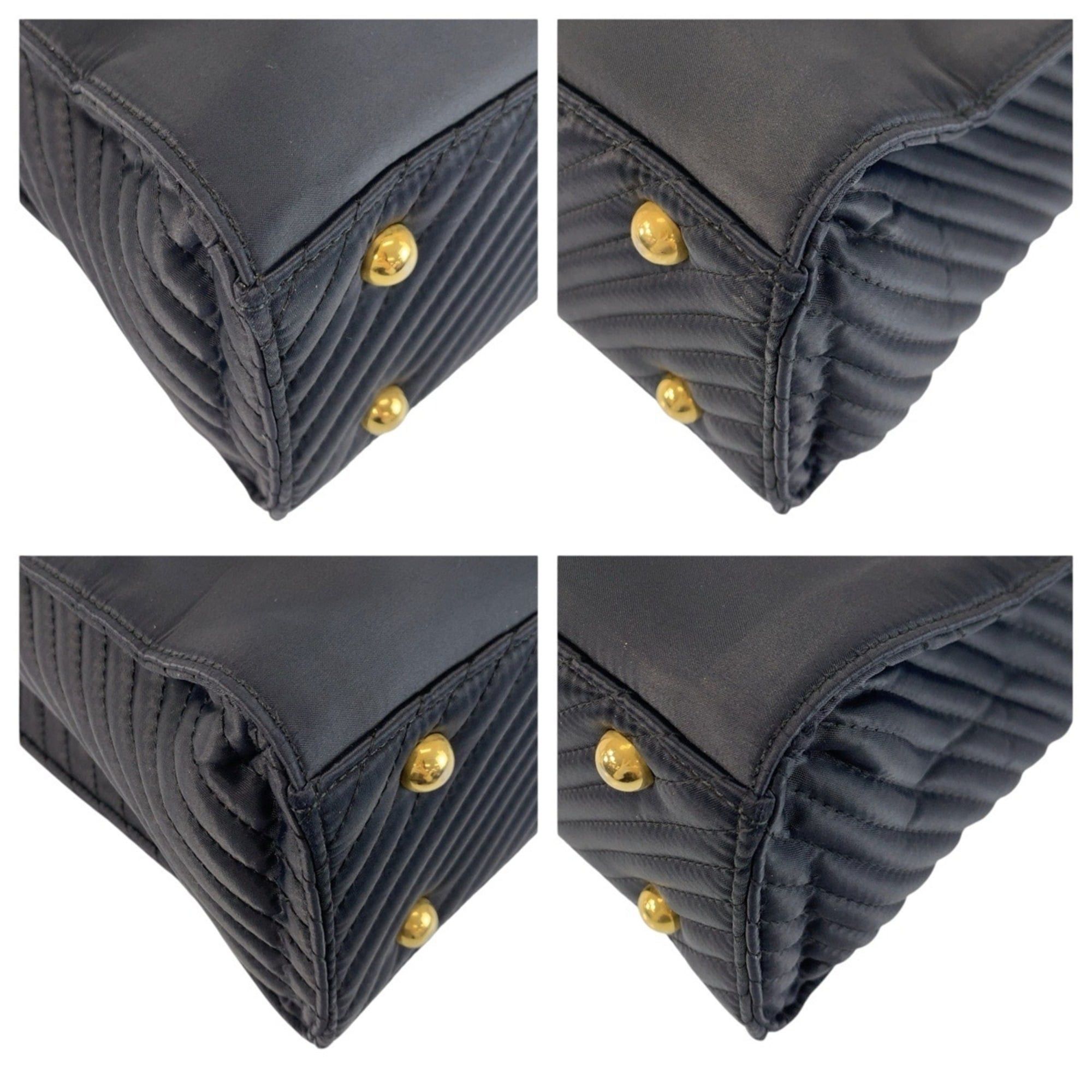 Yves Saint Laurent YVES SAINT LAURENT (YSL) Navy Nylon Tote Bag/Shoulder Bag with Gold Hardware for Women Size ONE SIZE - 4 Thumbnail