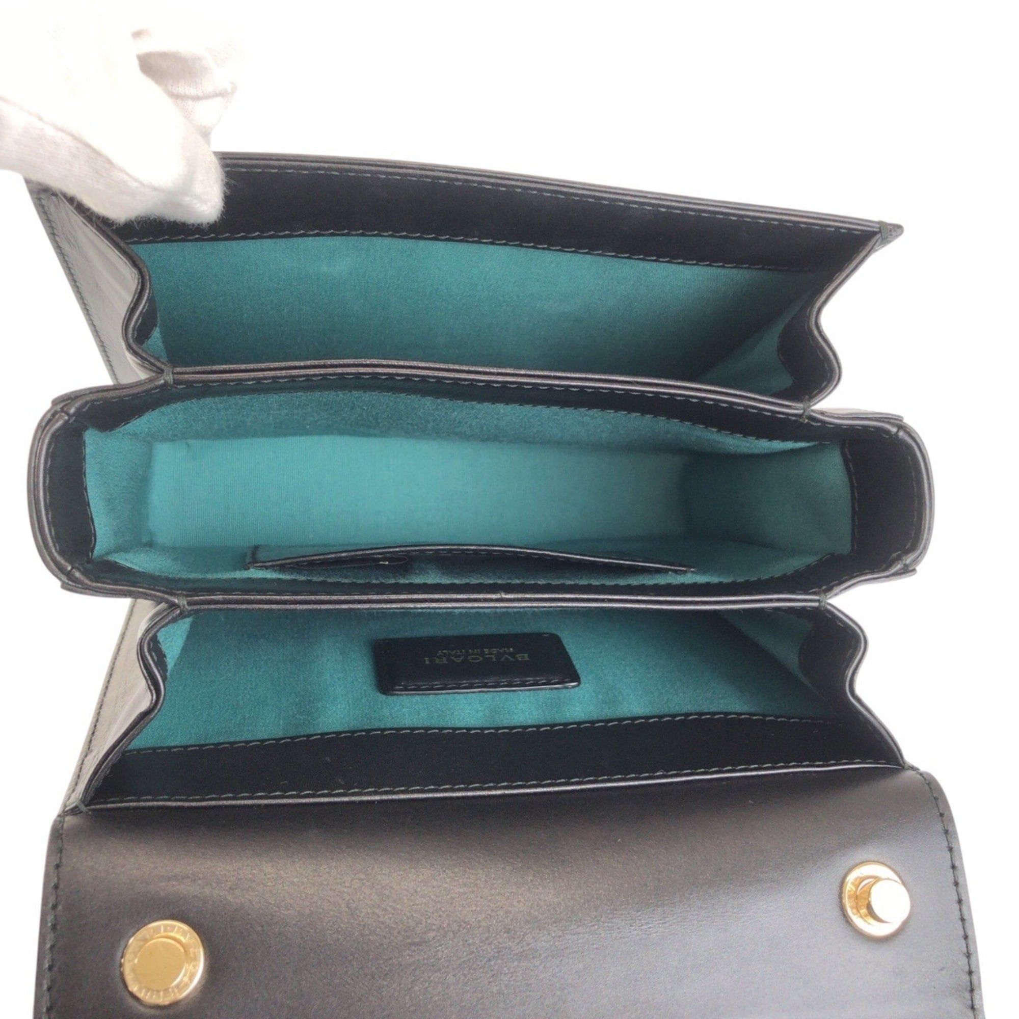 Bvlgari BVLGARI Bulgari Black Leather Plastic Chain Shoulder Bag Pouch for Women (39858) Size ONE SIZE - 9 Thumbnail