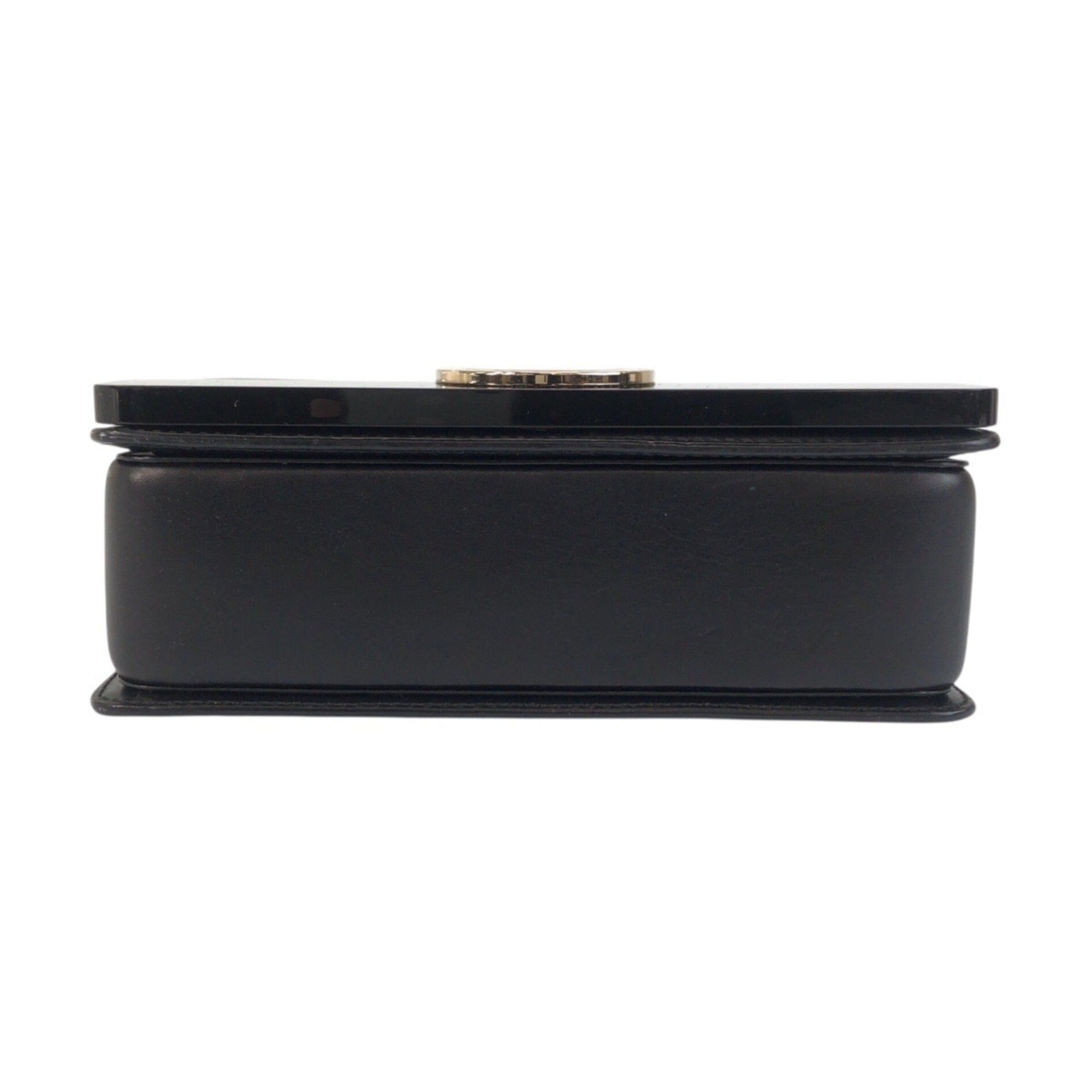 Bvlgari BVLGARI Bulgari Black Leather Plastic Chain Shoulder Bag Pouch for Women (39858) Size ONE SIZE - 10 Thumbnail