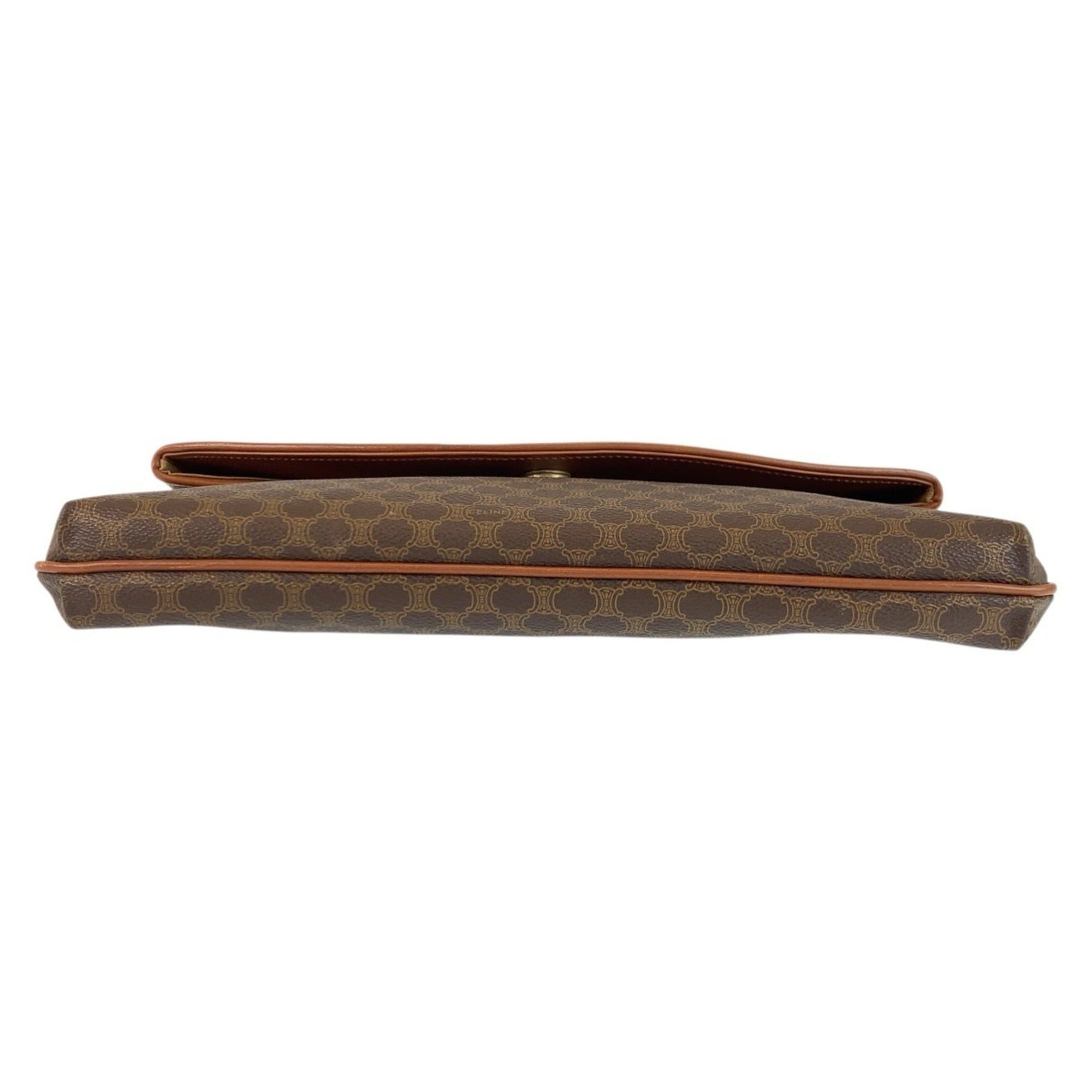 Celine CELINE Vintage Macadam Brown Gold Hardware MO6 Clutch Bag Handbag Pouch for Women Size ONE SIZE - 9 Thumbnail