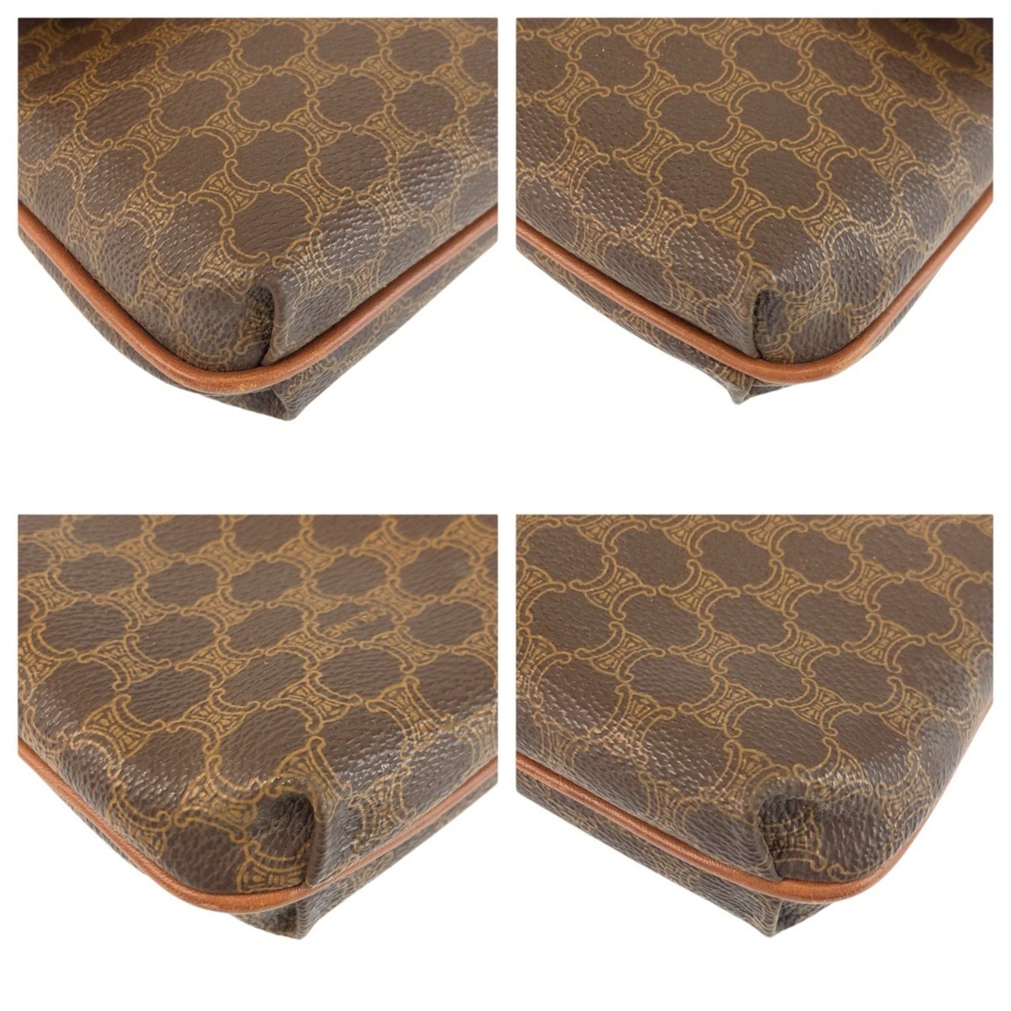 Celine CELINE Vintage Macadam Brown Gold Hardware MO6 Clutch Bag Handbag Pouch for Women Size ONE SIZE - 4 Thumbnail