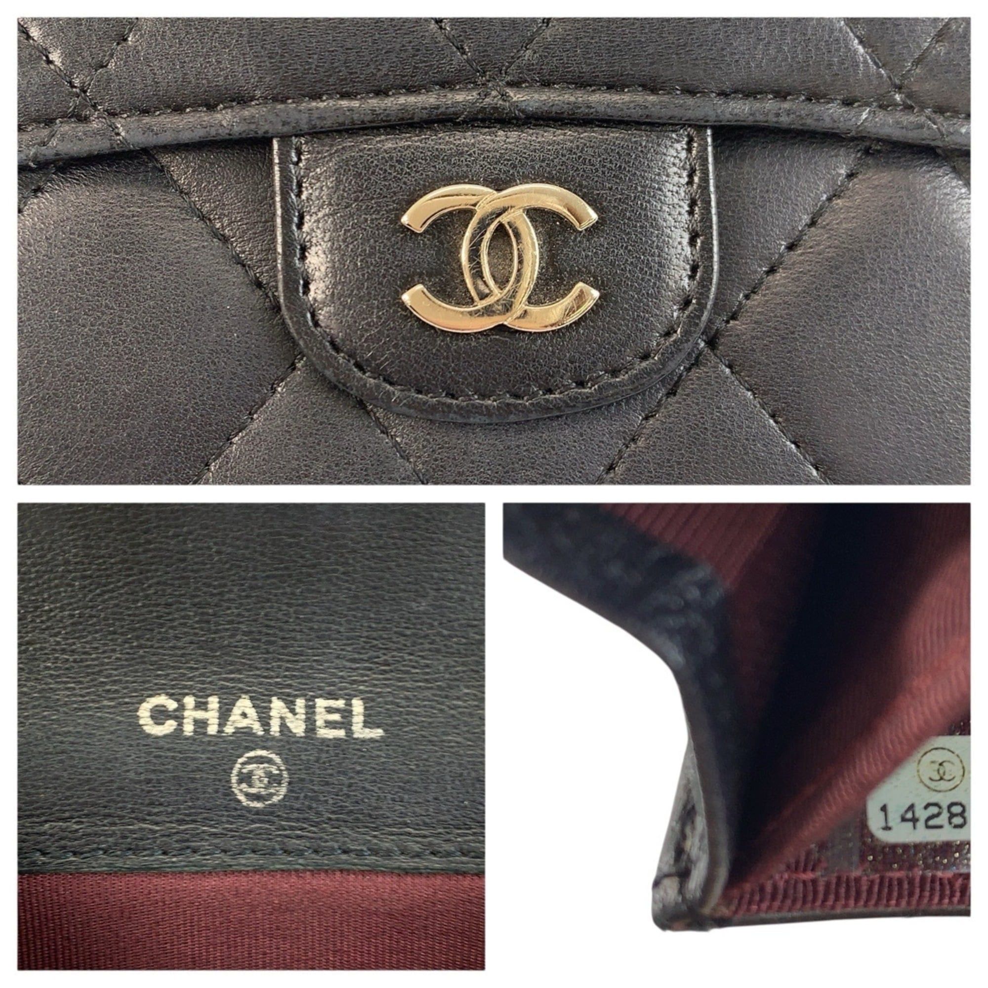 Chanel CHANEL Matelassé Black Leather Wallet/Coin Purse with Silver Hardware - Women's Size ONE SIZE - 3 Thumbnail