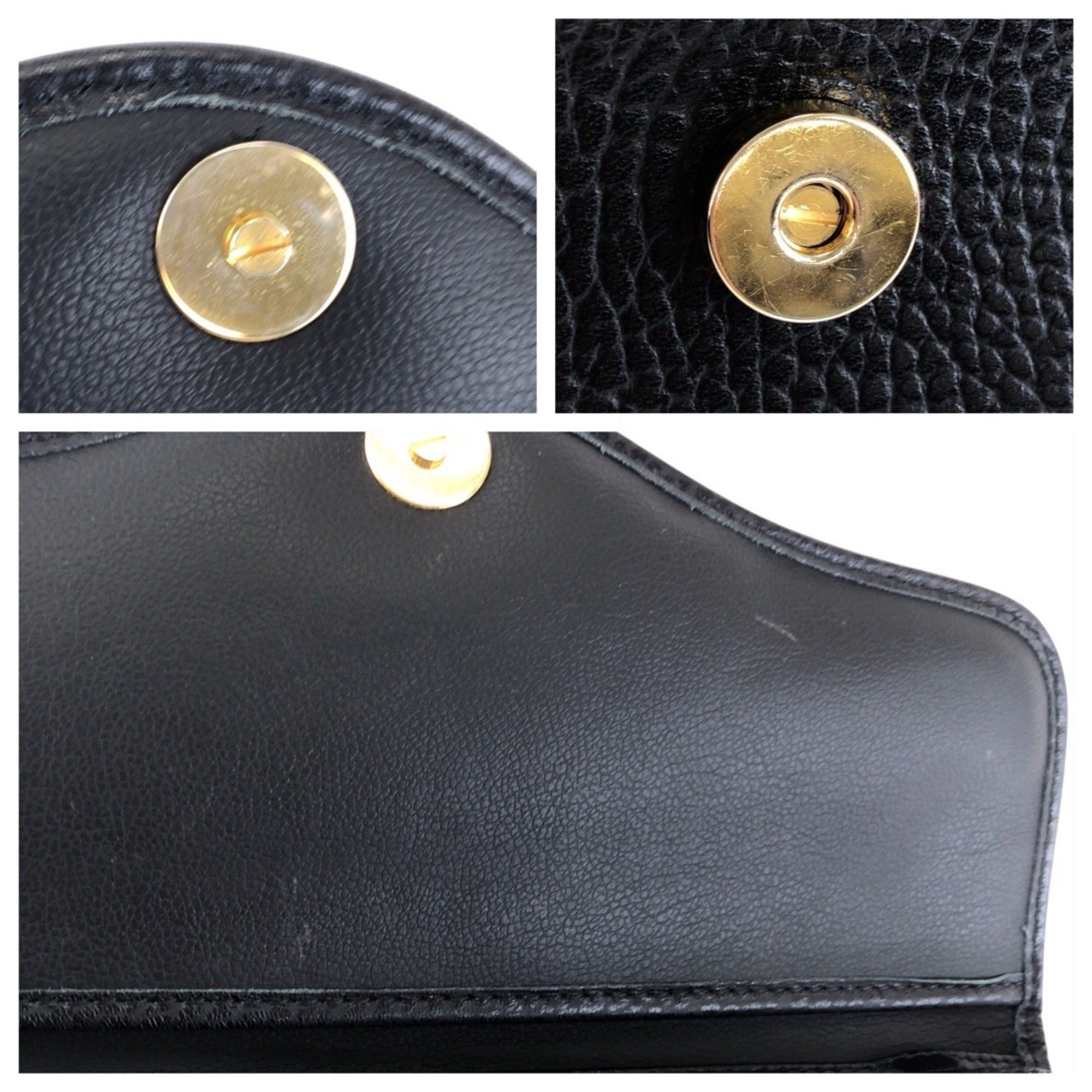 Dior Christian Dior Vintage Black Leather Shoulder Bag/Pouch with Gold Hardware for Women Size ONE SIZE - 5 Thumbnail