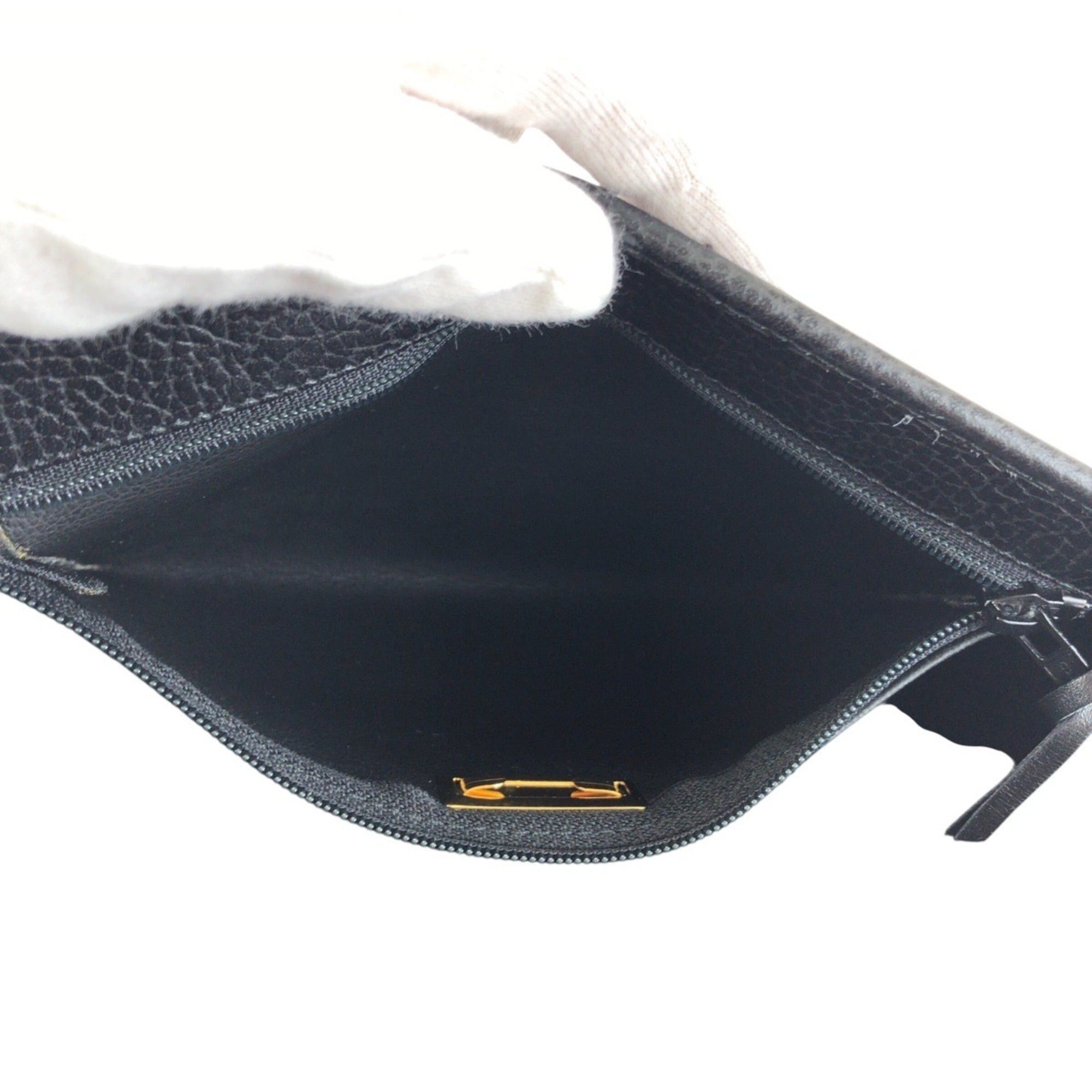 Dior Christian Dior Vintage Black Leather Shoulder Bag/Pouch with Gold Hardware for Women Size ONE SIZE - 9 Thumbnail