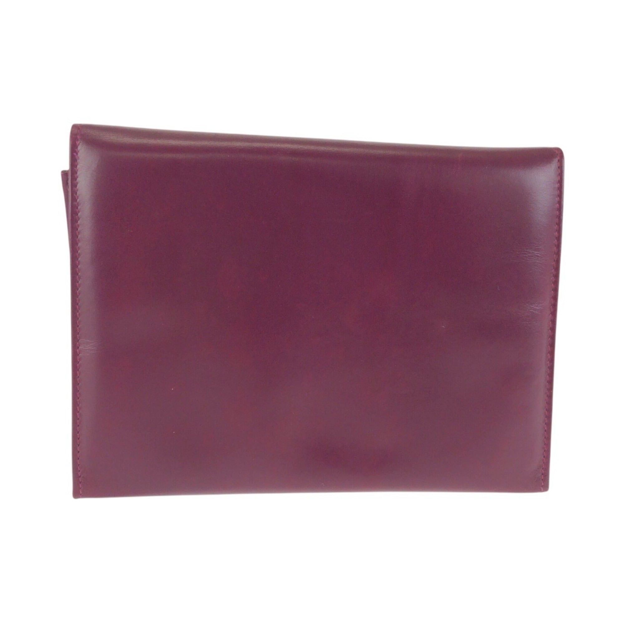 Salvatore Ferragamo Salvatore Ferragamo Gancini Purple Wine Red Leather Handbag Pouch Clutch Bag 222038 for Women Size ONE SIZE - 2 Thumbnail