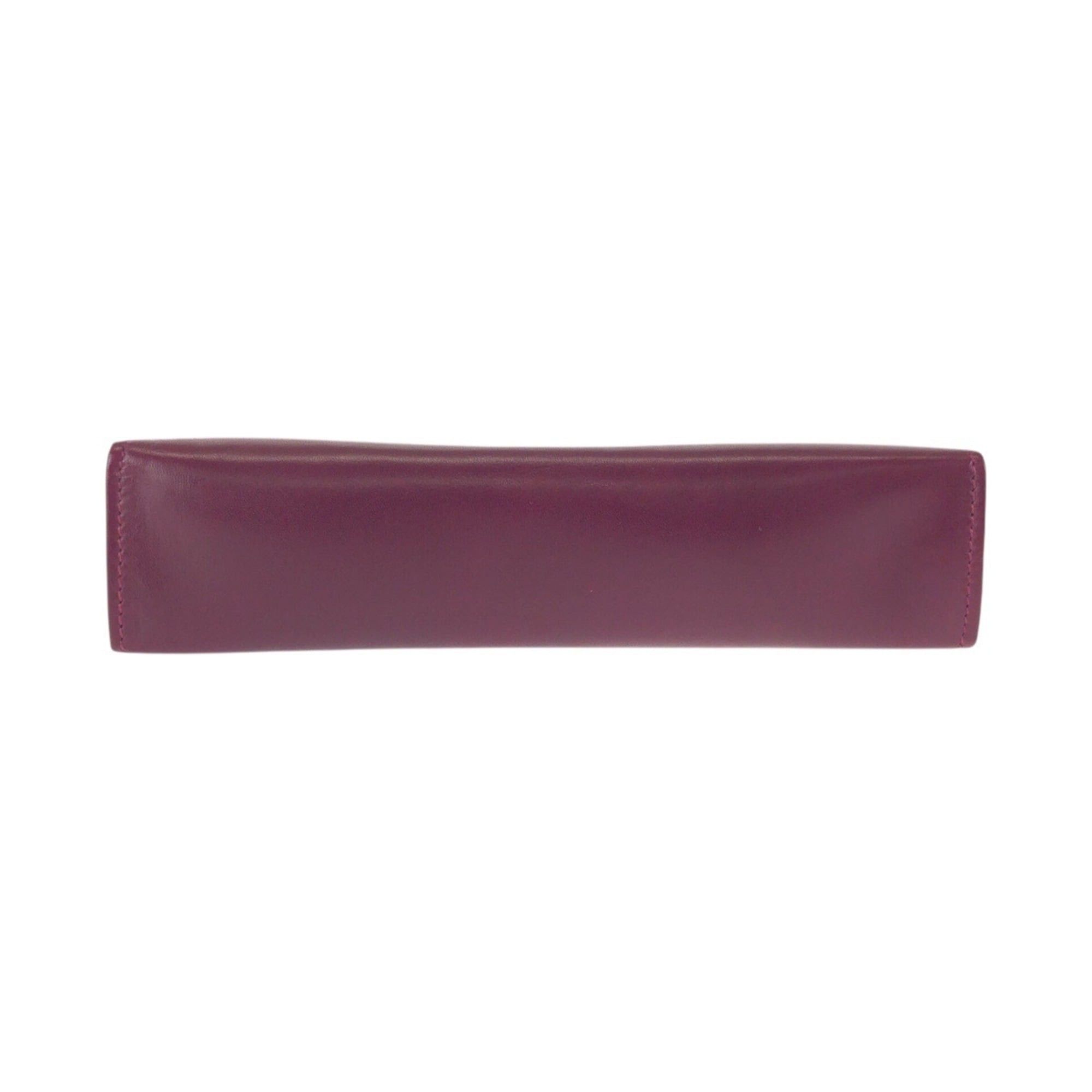 Salvatore Ferragamo Salvatore Ferragamo Gancini Purple Wine Red Leather Handbag Pouch Clutch Bag 222038 for Women Size ONE SIZE - 9 Thumbnail