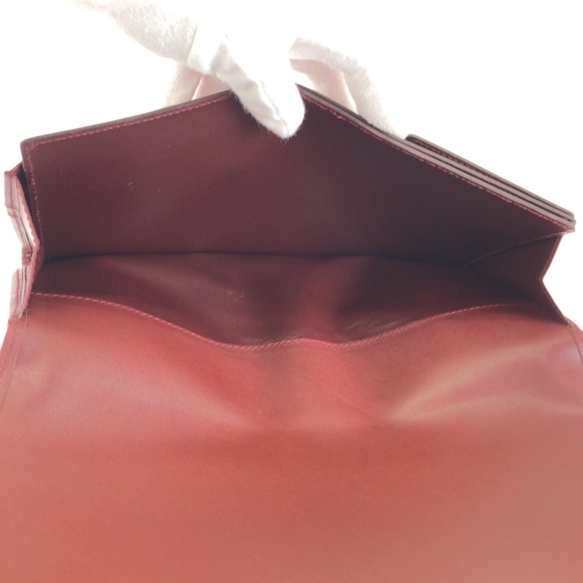 Cartier Cartier Must Line Wine Red Bordeaux Gold Hardware Leather Clutch Bag Second Unisex Men's Size ONE SIZE - 8 Thumbnail