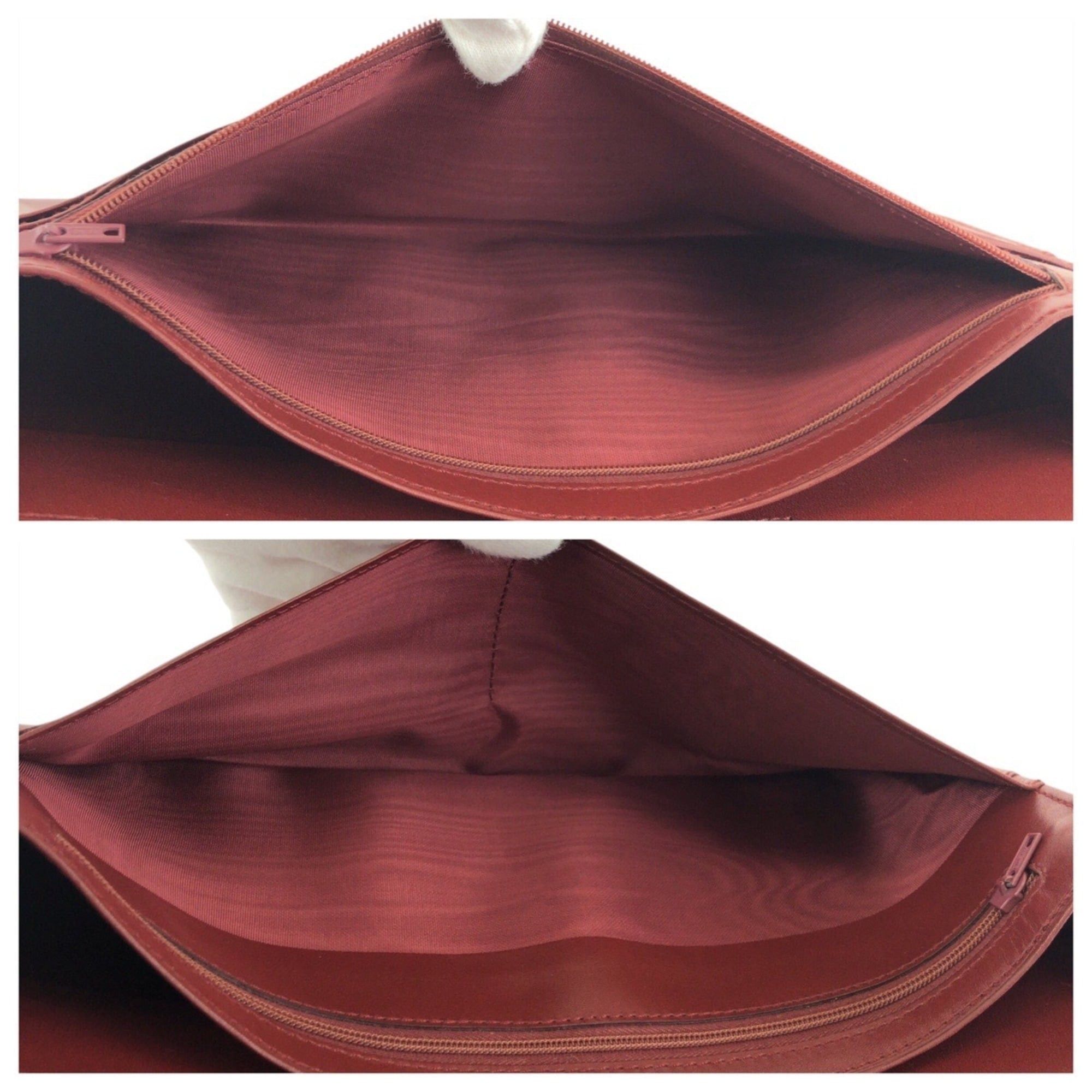 Cartier Cartier Must Line Wine Red Bordeaux Gold Hardware Leather Clutch Bag Second Unisex Men's Size ONE SIZE - 9 Thumbnail