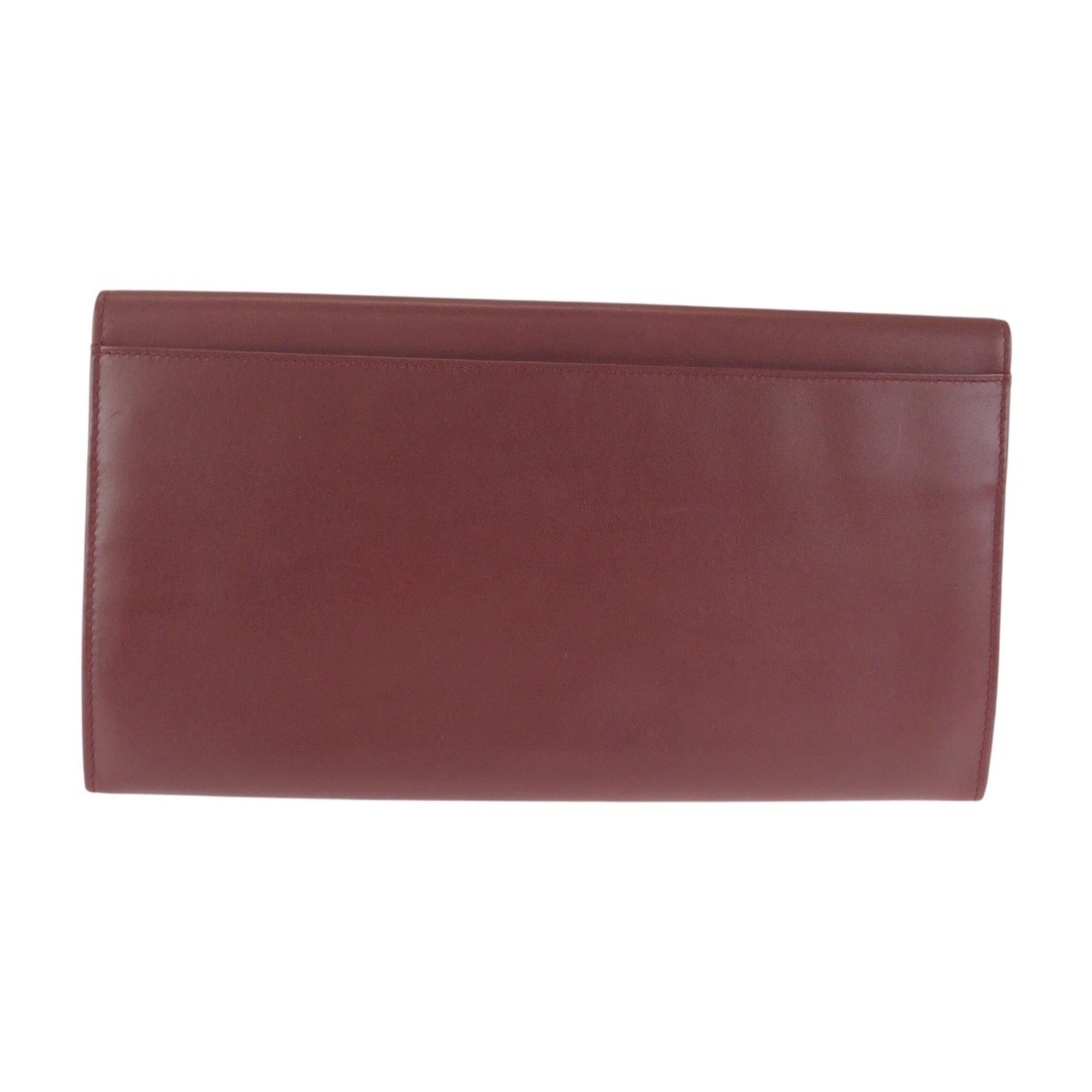 Cartier Cartier Must Line Wine Red Bordeaux Gold Hardware Leather Clutch Bag Second Unisex Men's Size ONE SIZE - 2 Thumbnail