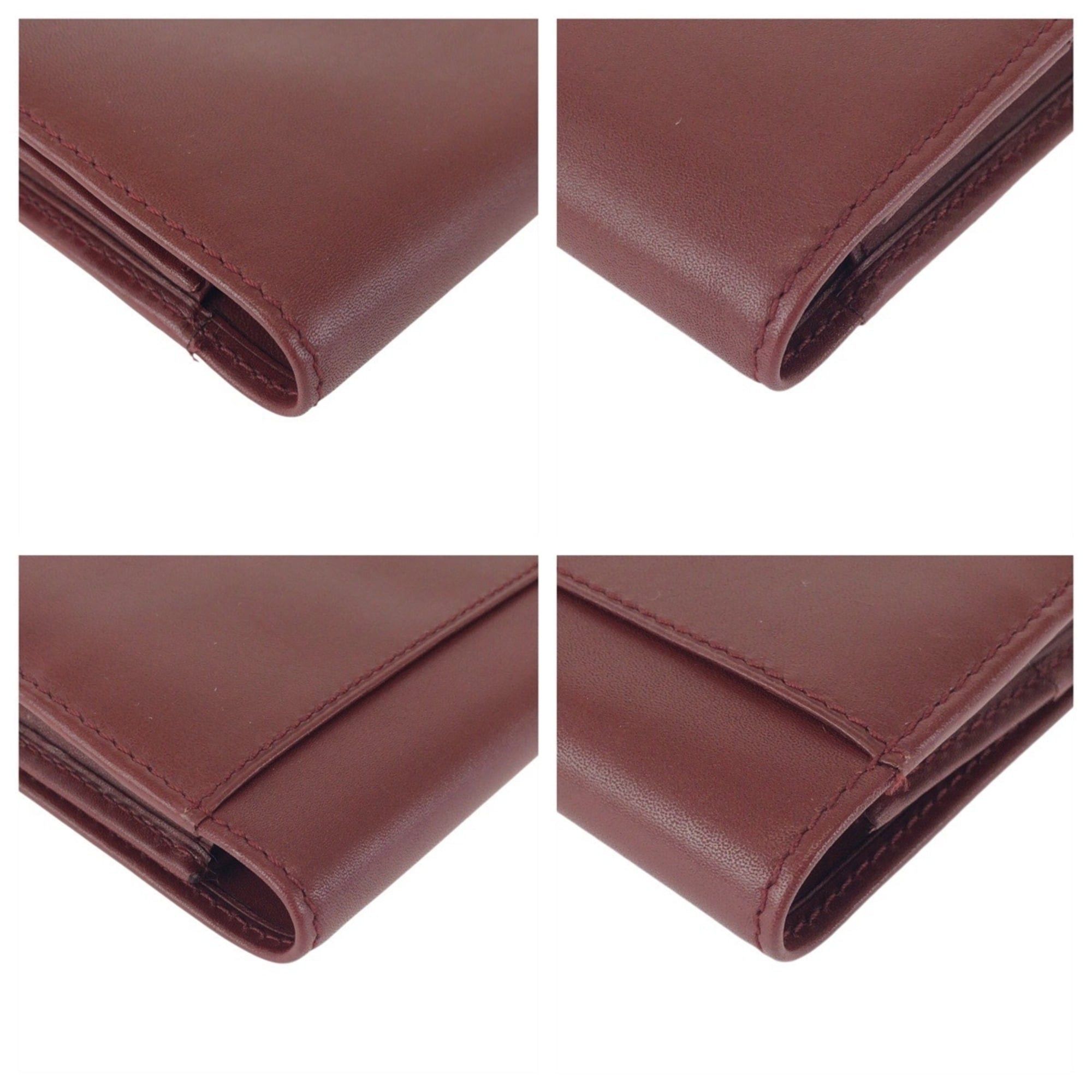 Cartier Cartier Must Line Wine Red Bordeaux Gold Hardware Leather Clutch Bag Second Unisex Men's Size ONE SIZE - 4 Thumbnail