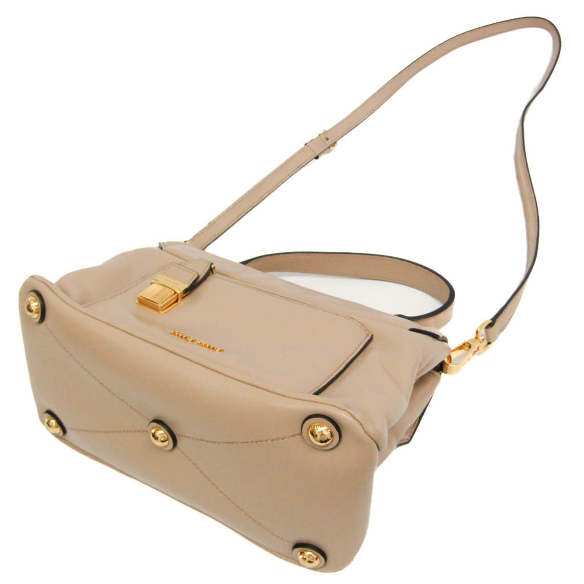 Miu Miu Miu Miu Women's Leather Handbag,Shoulder Bag Light Beige Size ONE SIZE - 2 Thumbnail