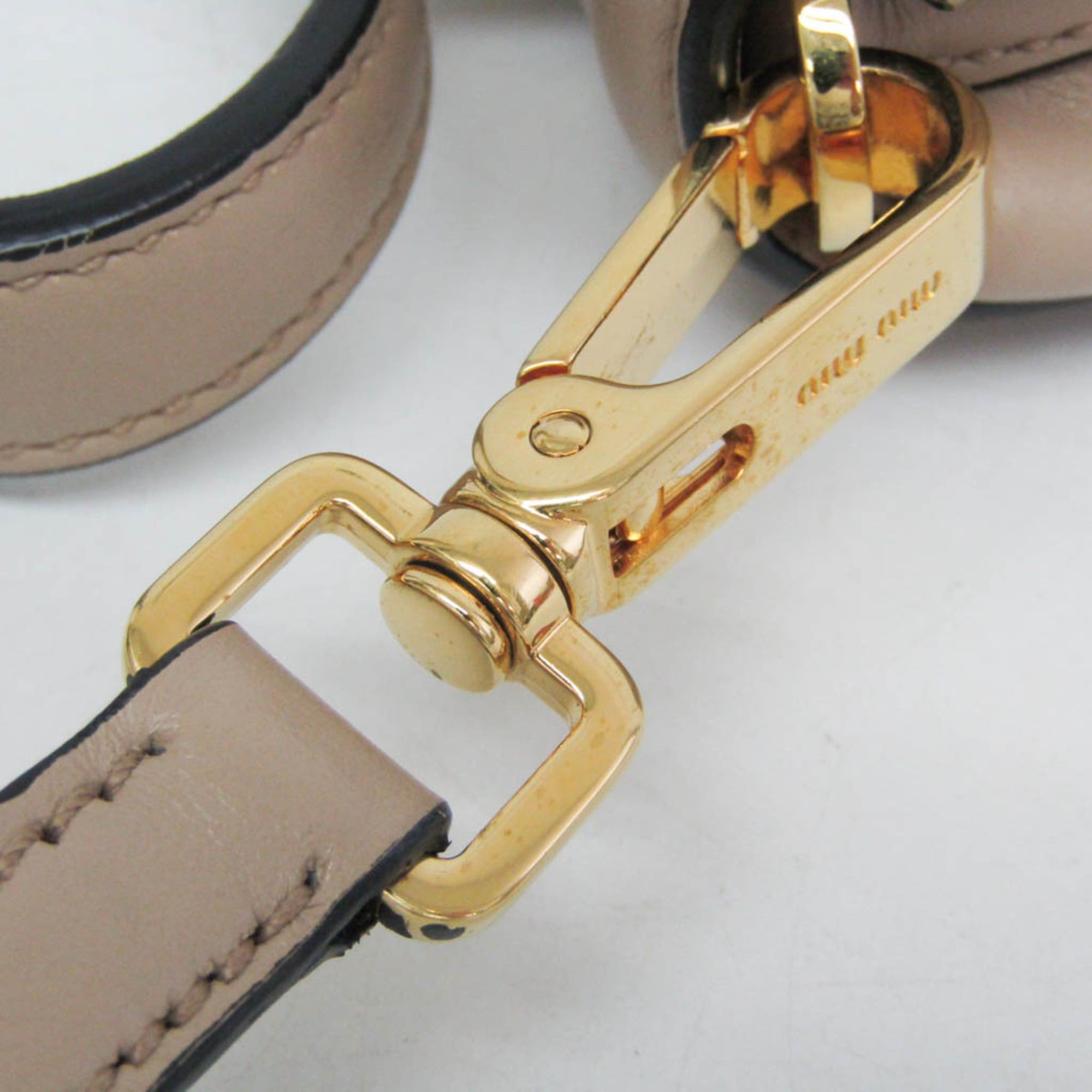 Miu Miu Miu Miu Women's Leather Handbag,Shoulder Bag Light Beige Size ONE SIZE - 12 Thumbnail
