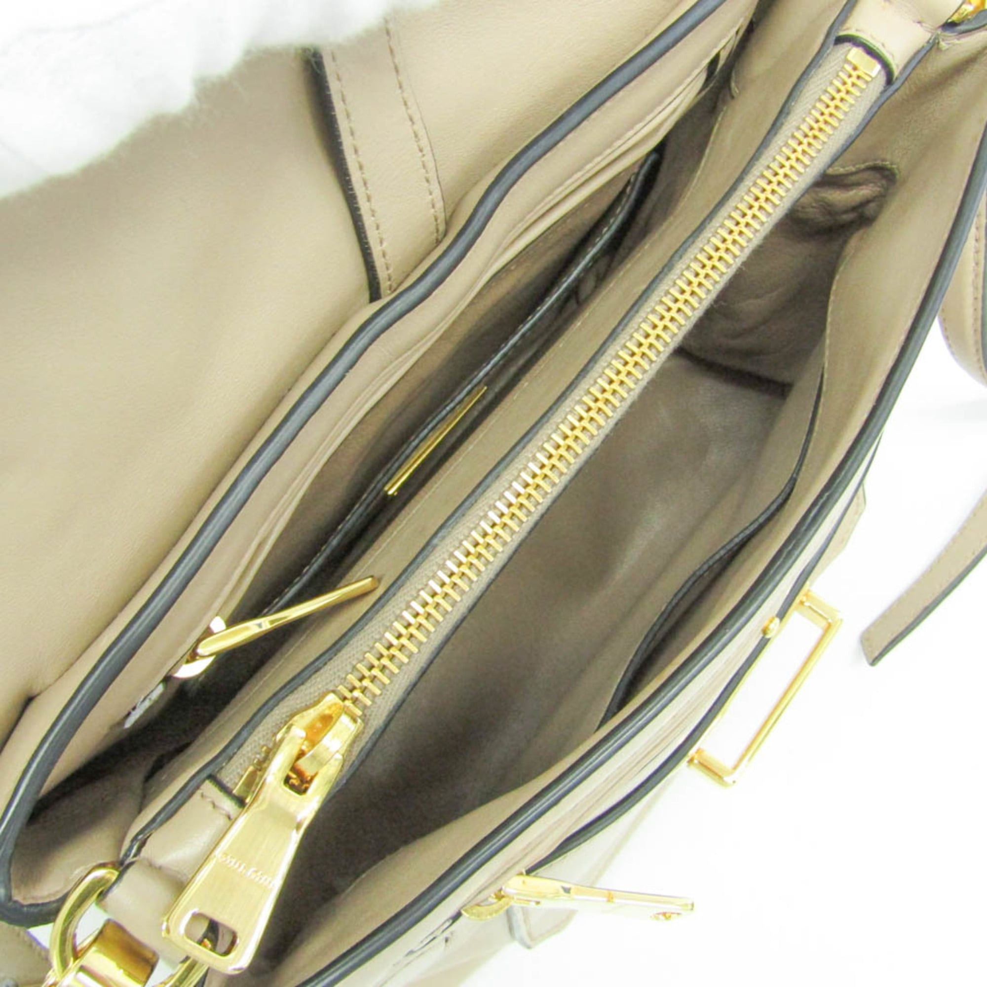 Miu Miu Miu Miu Women's Leather Handbag,Shoulder Bag Light Beige Size ONE SIZE - 3 Thumbnail