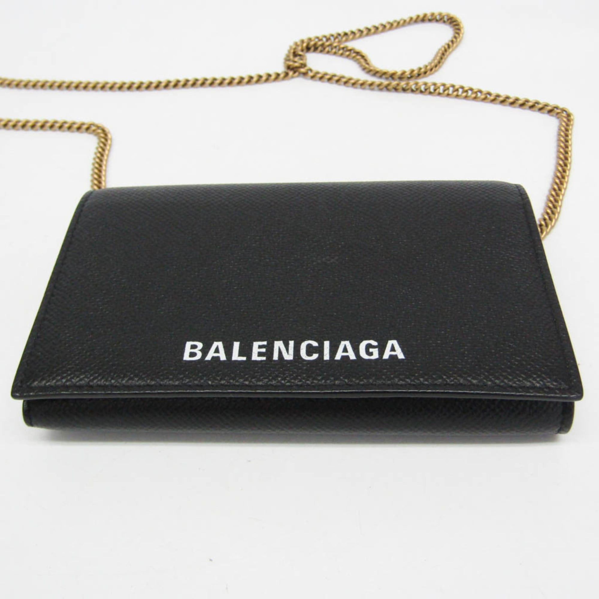 Balenciaga Balenciaga 581100 Women's Leather Chain/Shoulder Wallet Black Size ONE SIZE - 7 Thumbnail