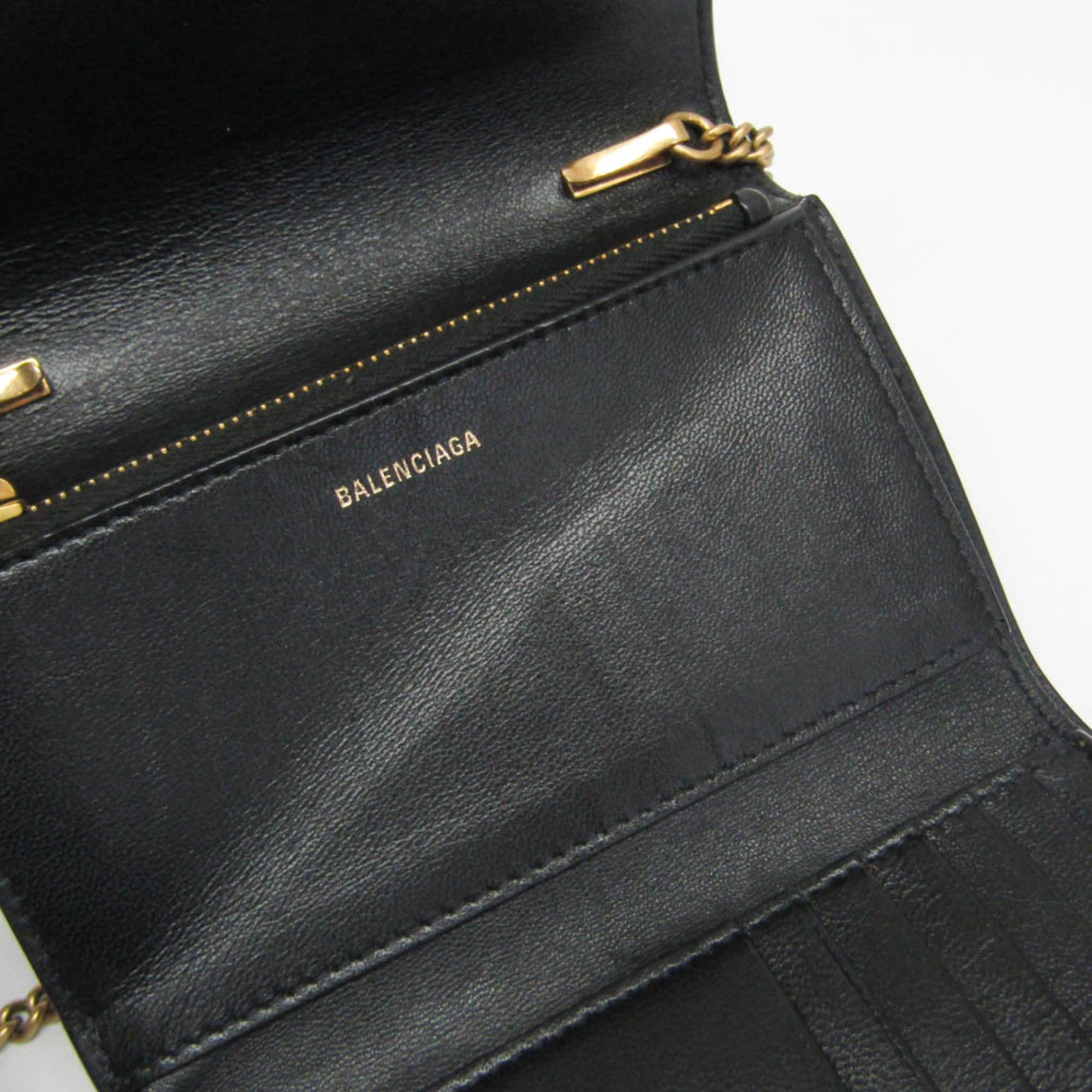Balenciaga Balenciaga 581100 Women's Leather Chain/Shoulder Wallet Black Size ONE SIZE - 16 Thumbnail