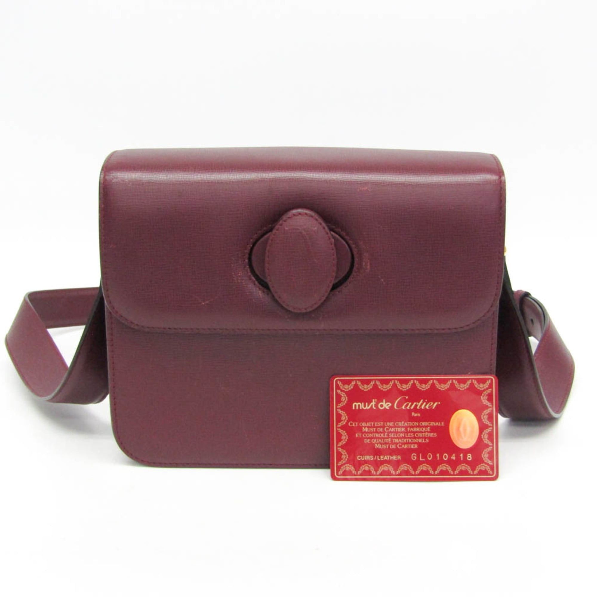 Cartier Cartier Must Women's Leather Shoulder Bag Bordeaux Size ONE SIZE - 2 Thumbnail