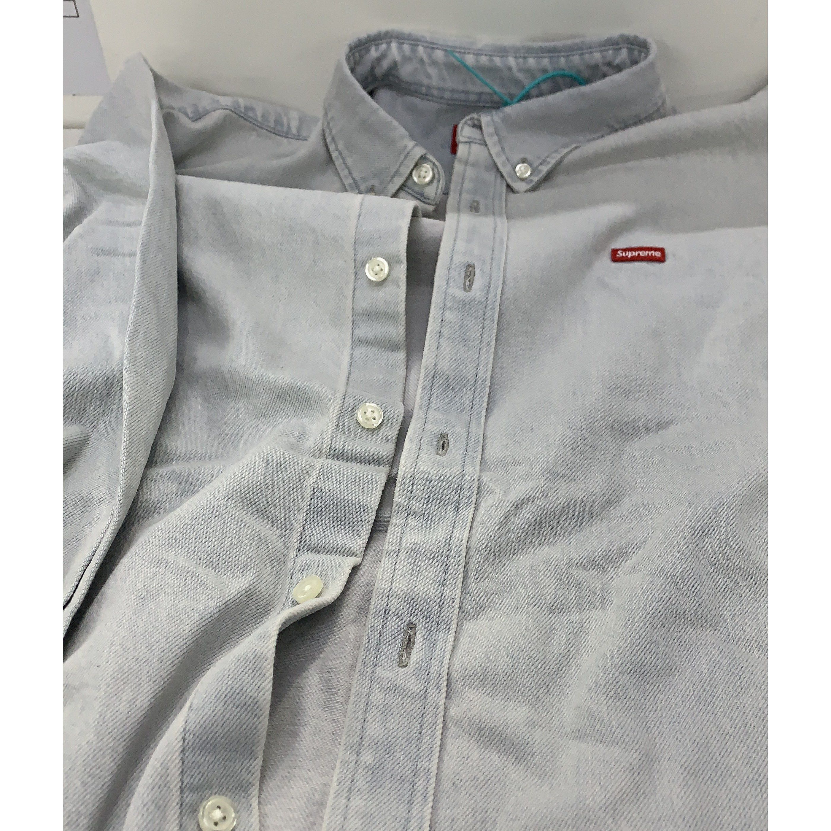 Supreme Supreme Small Box Logo Denim Shirt Blue Size L Size US L / EU 52-54 / 3 - 5 Thumbnail