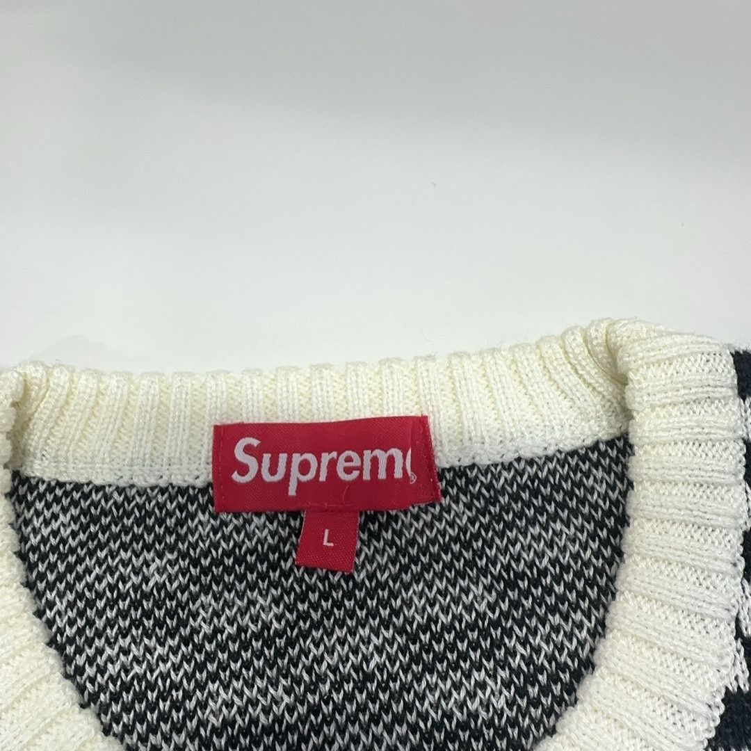 Supreme Supreme Checkerboard Logo Sweater Size L Size US L / EU 52-54 / 3 - 4 Thumbnail