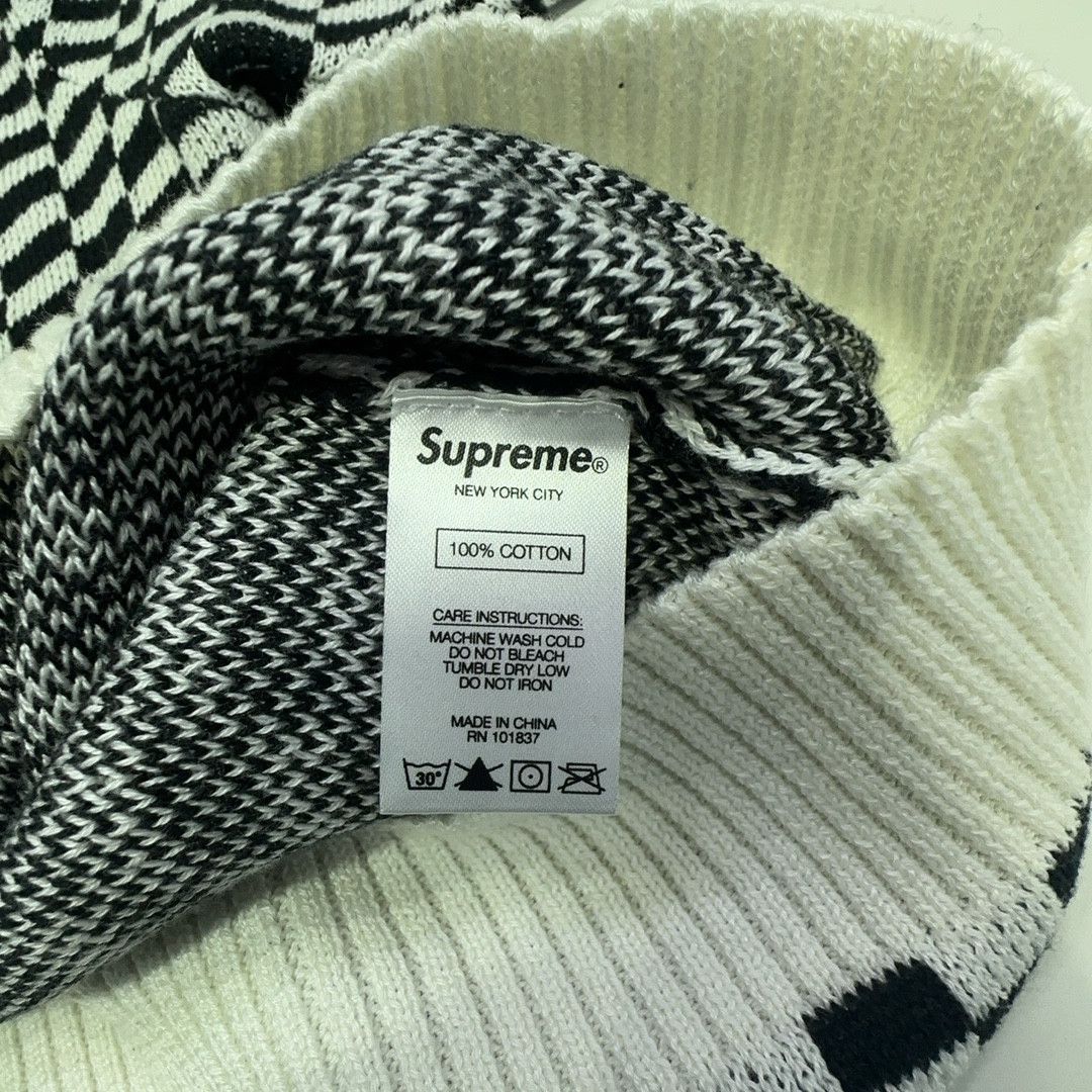 Supreme Supreme Checkerboard Logo Sweater Size L Size US L / EU 52-54 / 3 - 3 Thumbnail