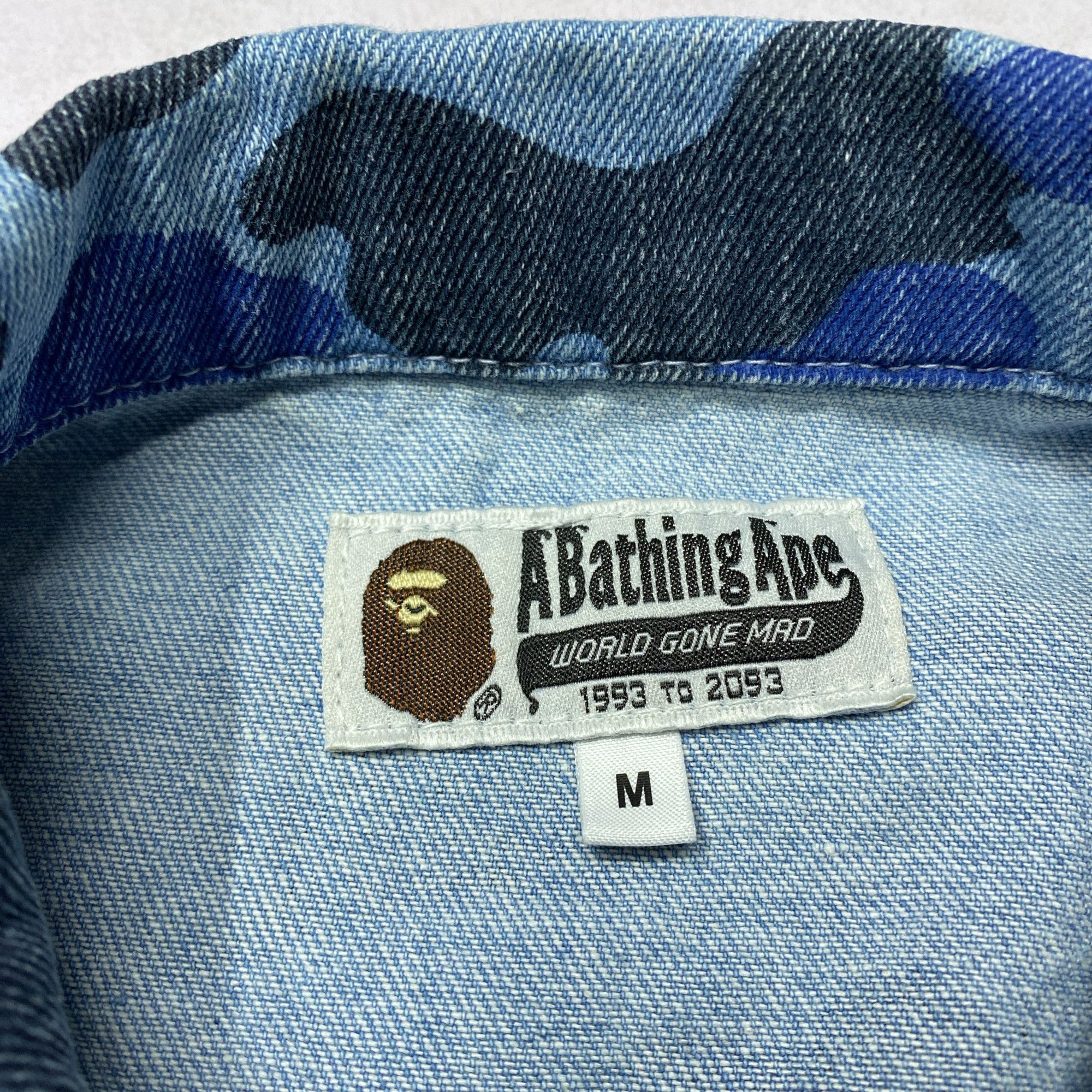 Bape A BATHING APE Camo Denim Jacket Size M Size US M / EU 48-50 / 2 - 3 Thumbnail