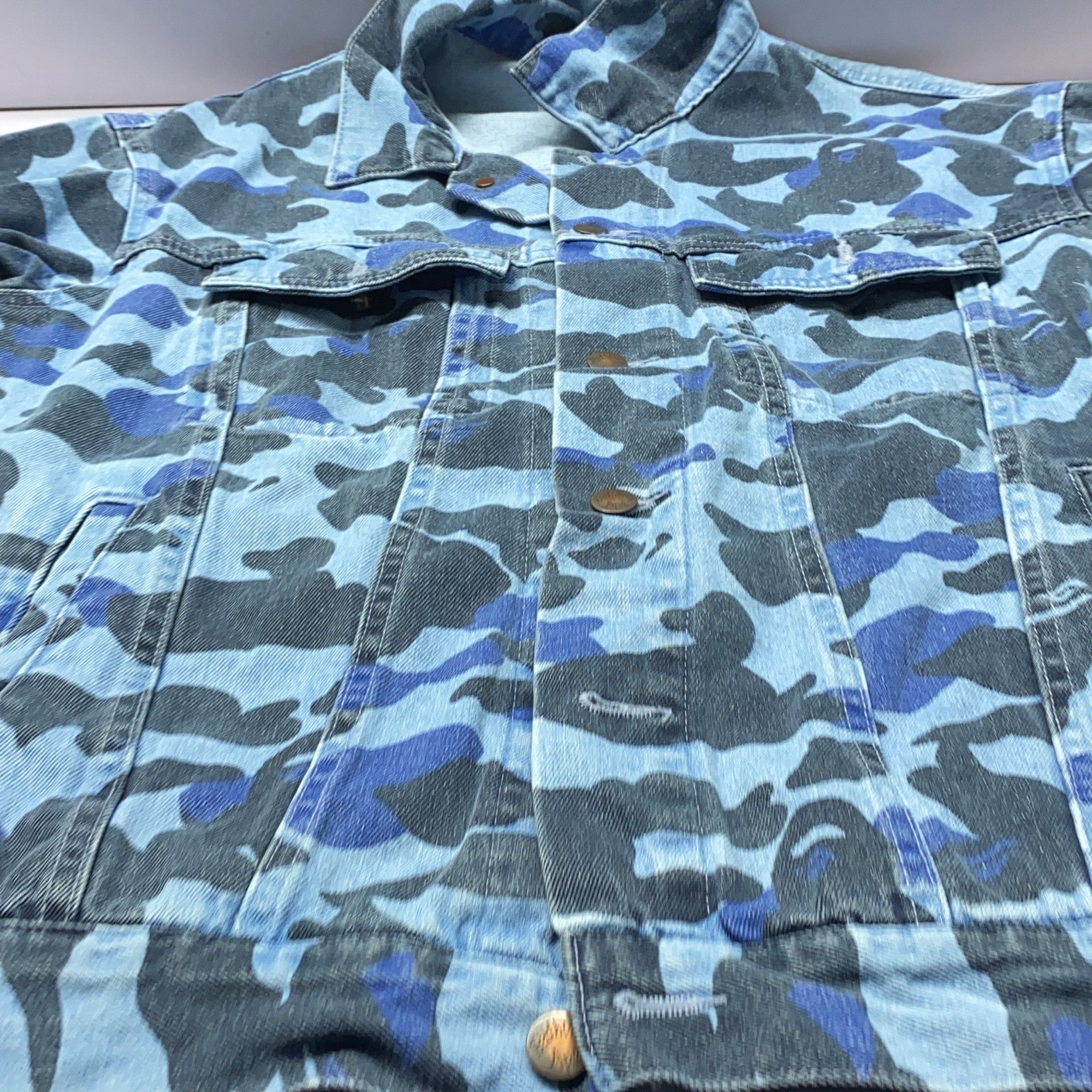 Bape A BATHING APE Camo Denim Jacket Size M Size US M / EU 48-50 / 2 - 9 Thumbnail