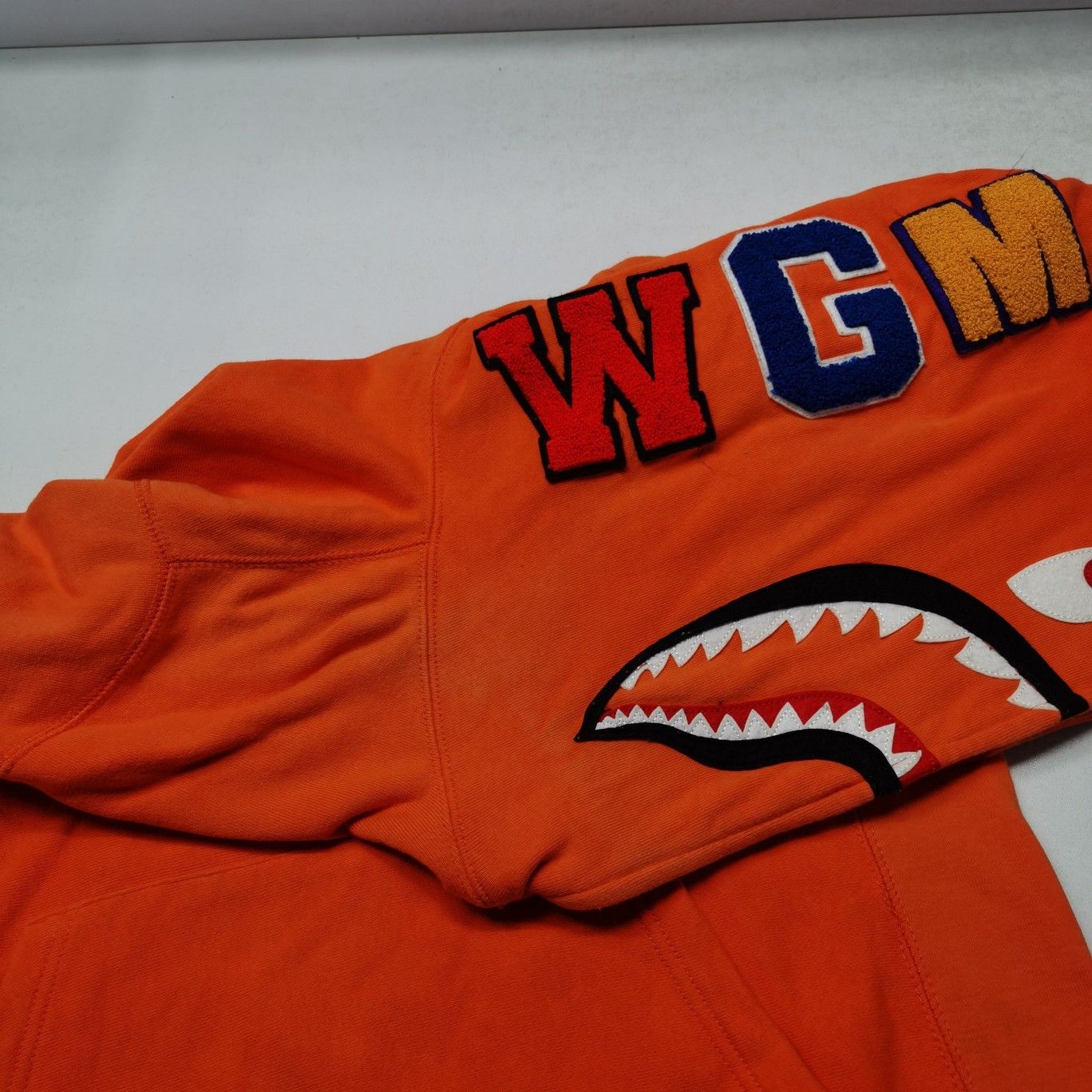 Bape A Bathing Ape WGM Shark Hoodie Orange Size L Size US L / EU 52-54 / 3 - 8 Thumbnail